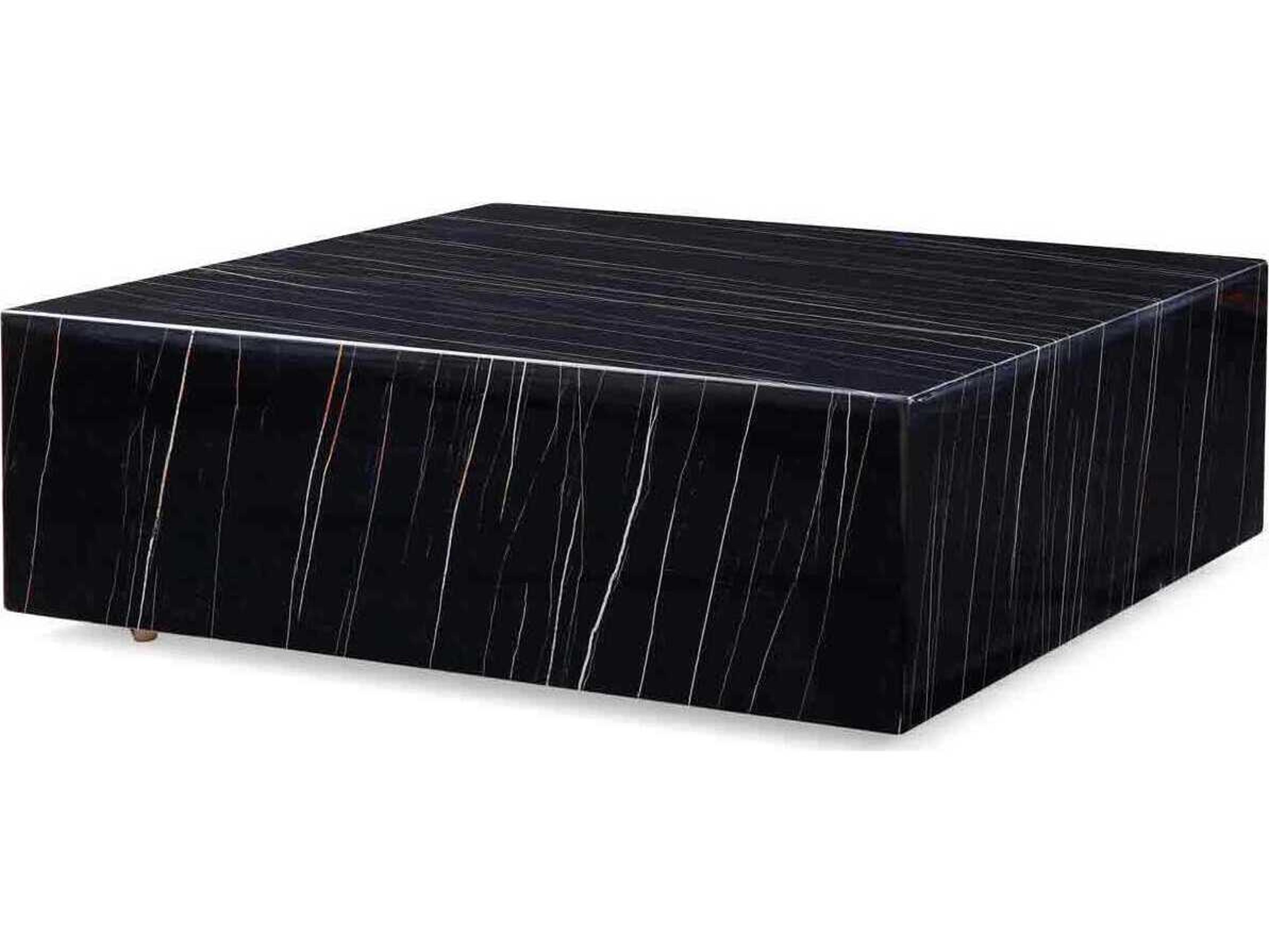 Cube Square Marble Black Coffee Table