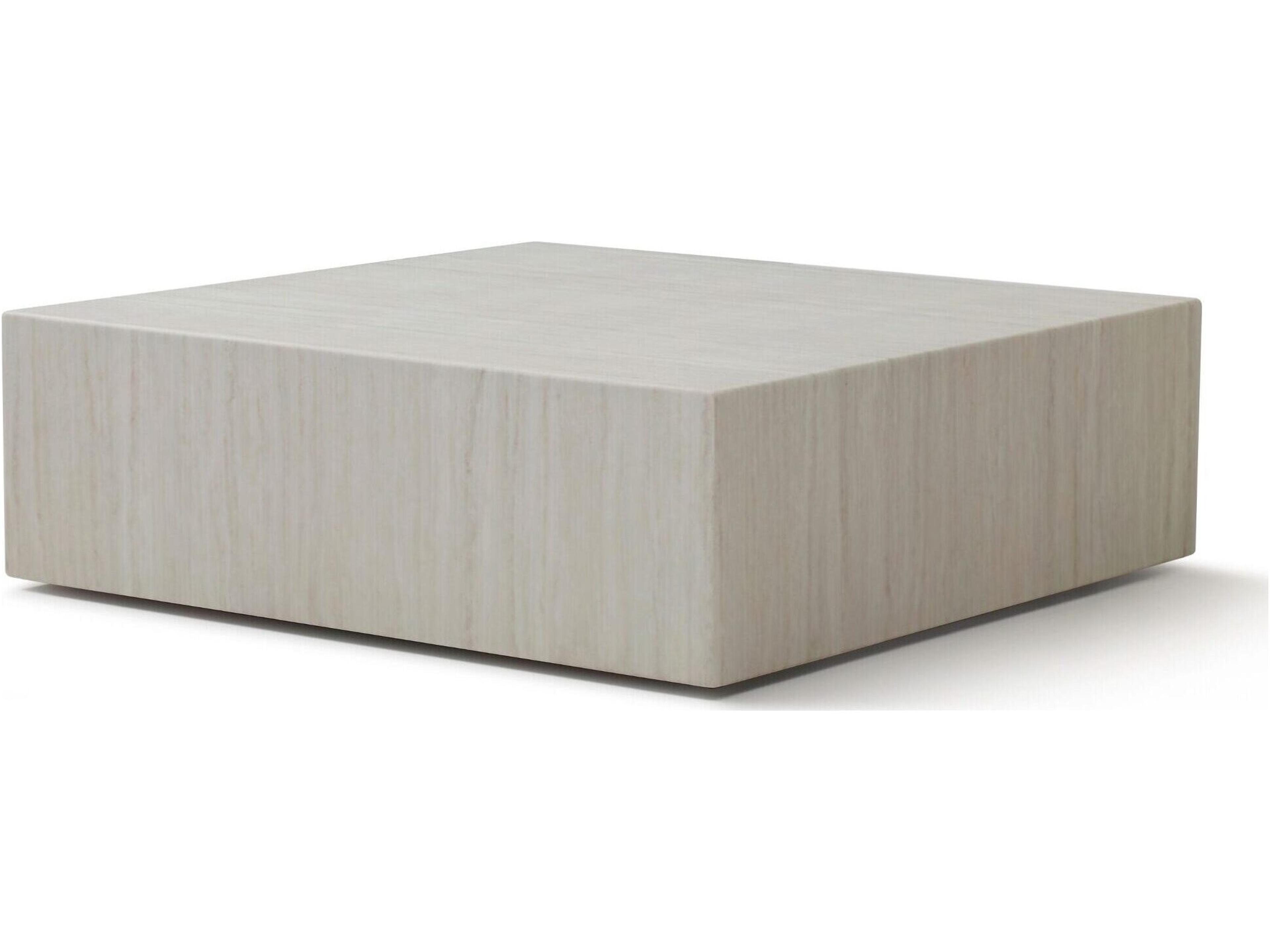 Whiteline Modern Living Cube Square Marble Coffee Table
