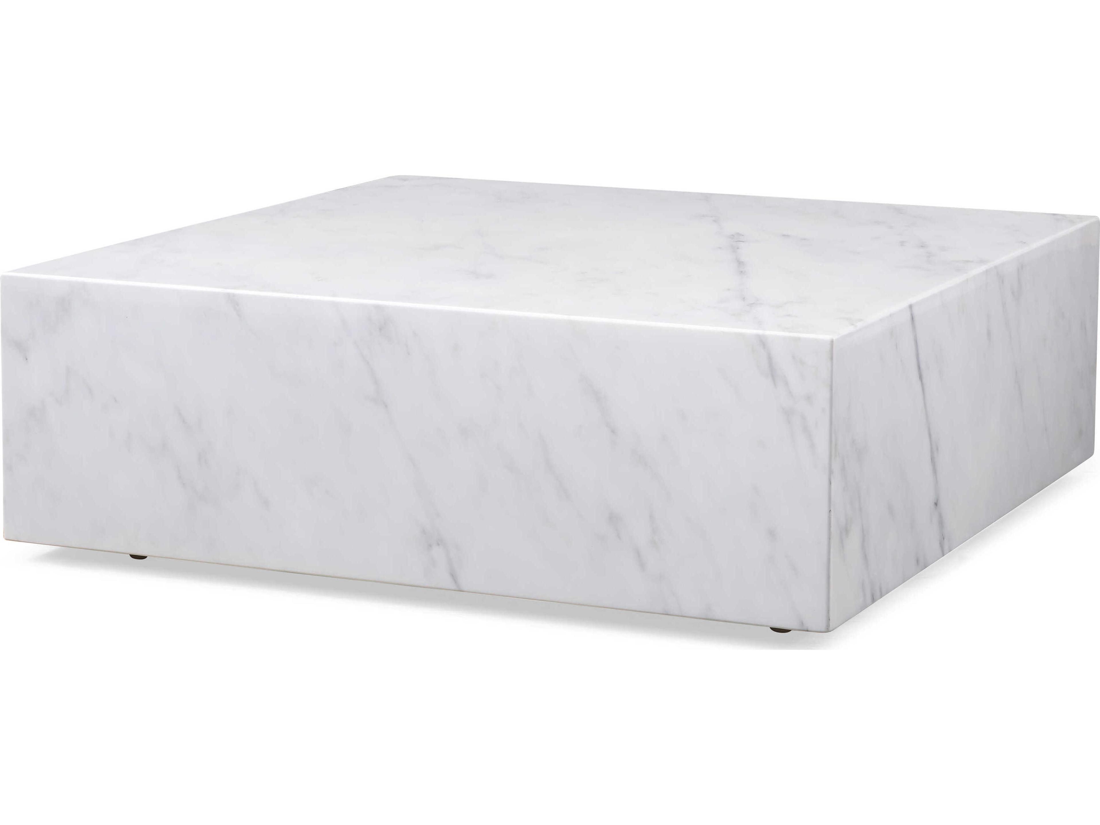 Cube Square Marble White Coffee Table