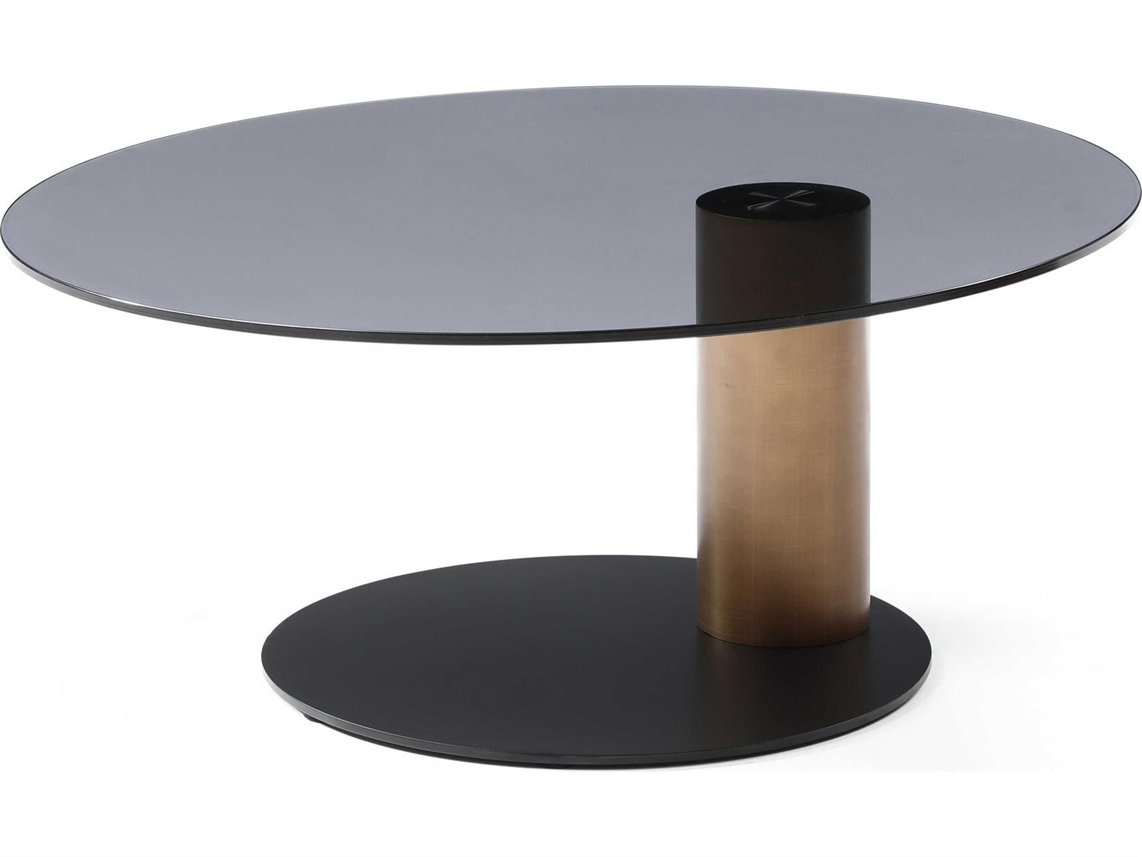 Whiteline Modern Living Renata Oval Glass Black Coffee Table
