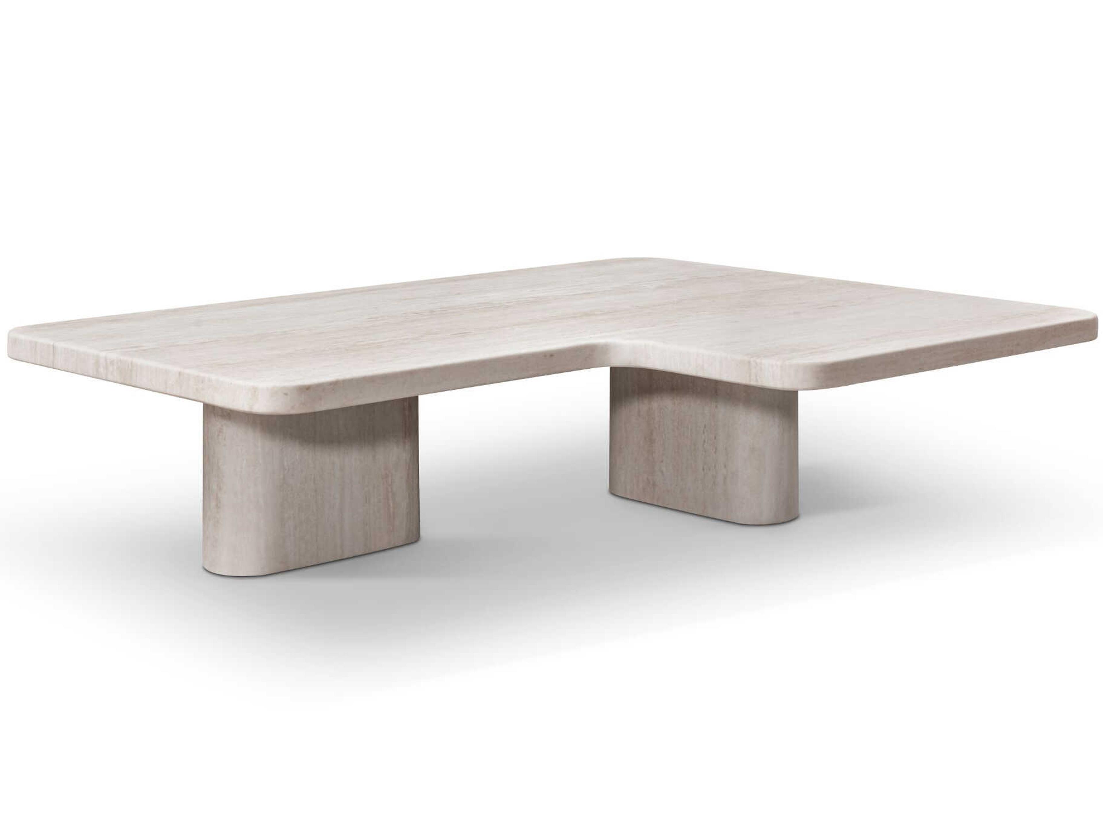 Whiteline Modern Living Mosaic Marble Beige Coffee Table