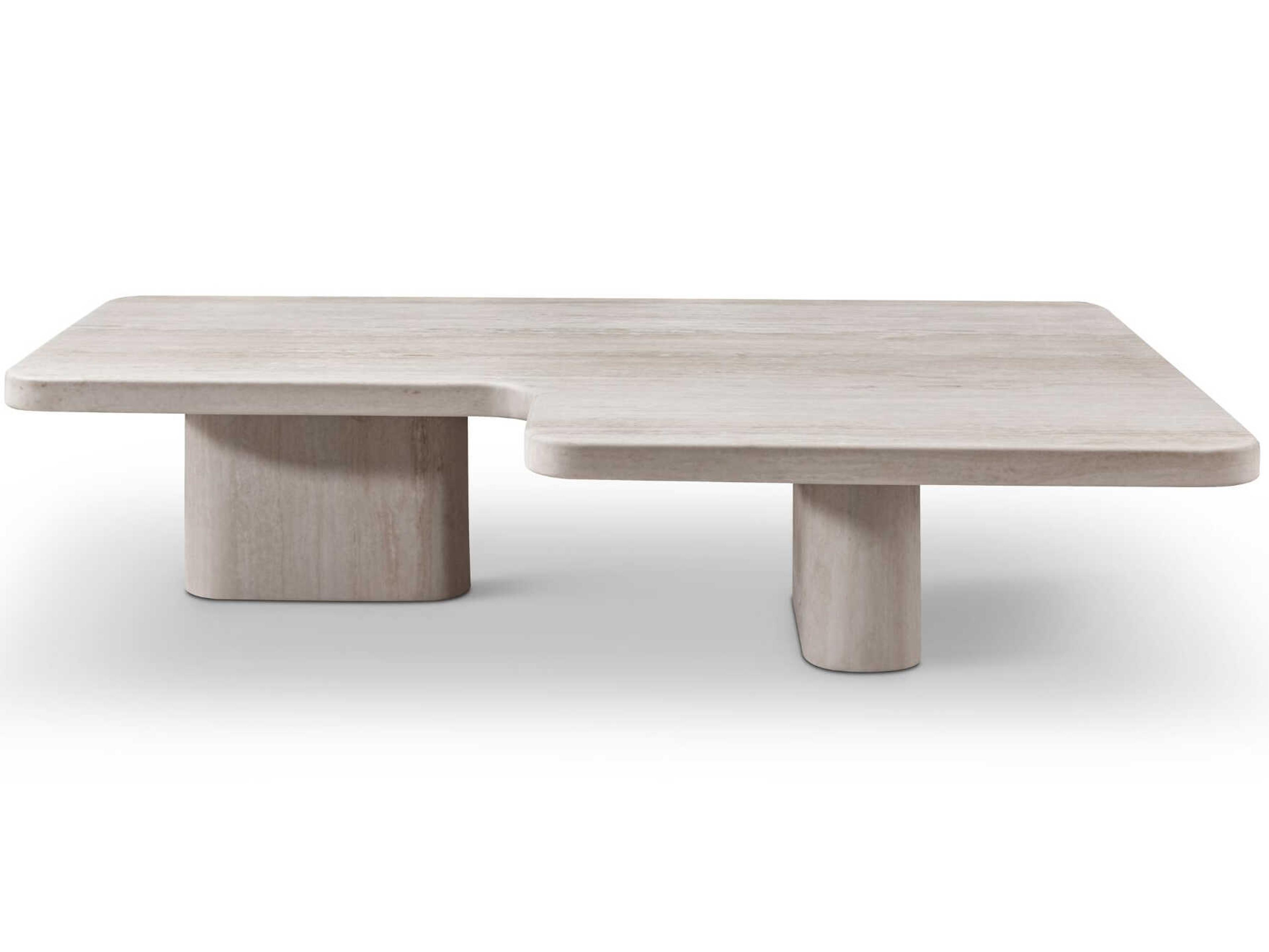 Whiteline Modern Living Mosaic Marble Beige Coffee Table