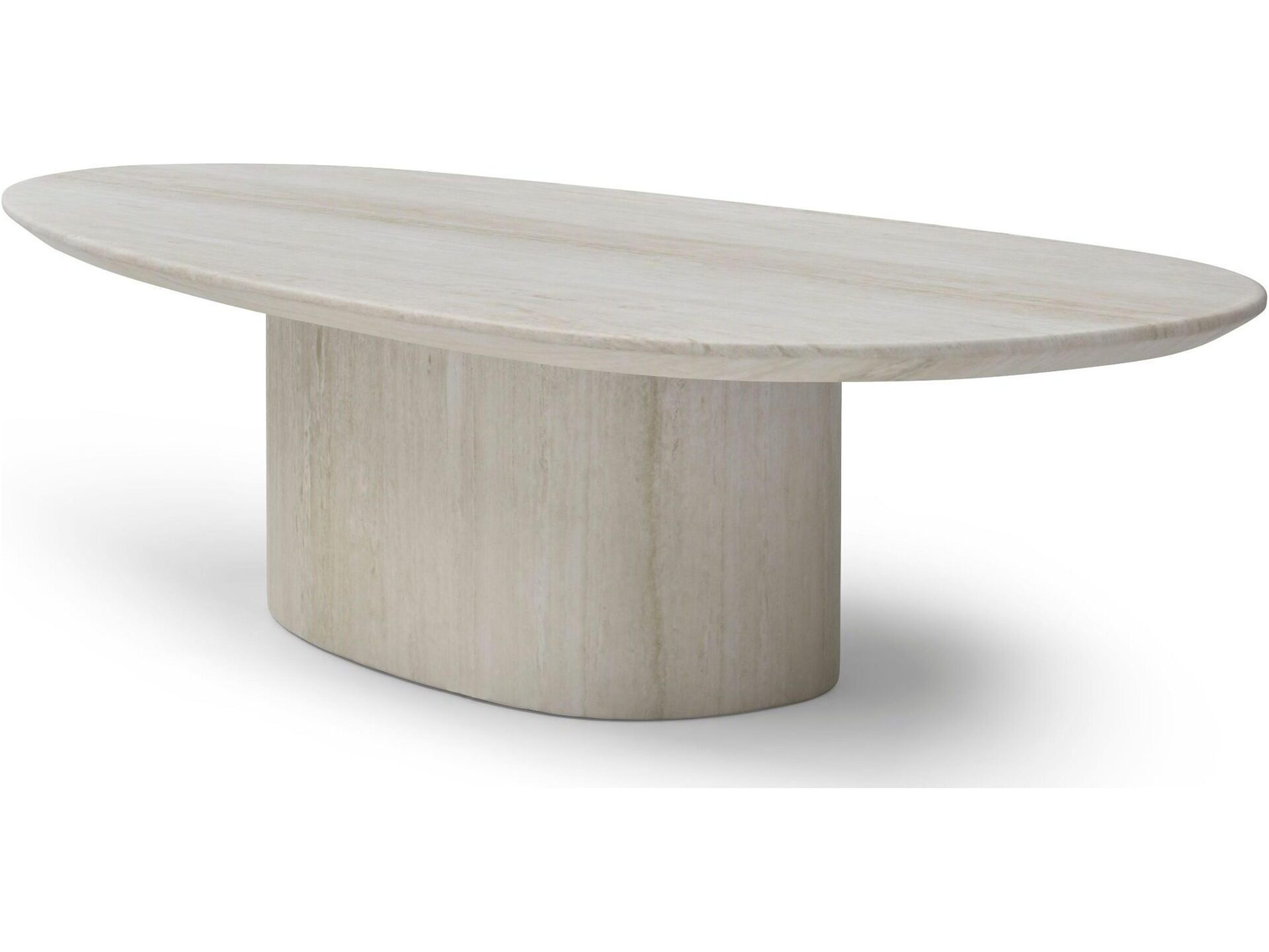 Whiteline Modern Living Petra Oval Marble Coffee Table
