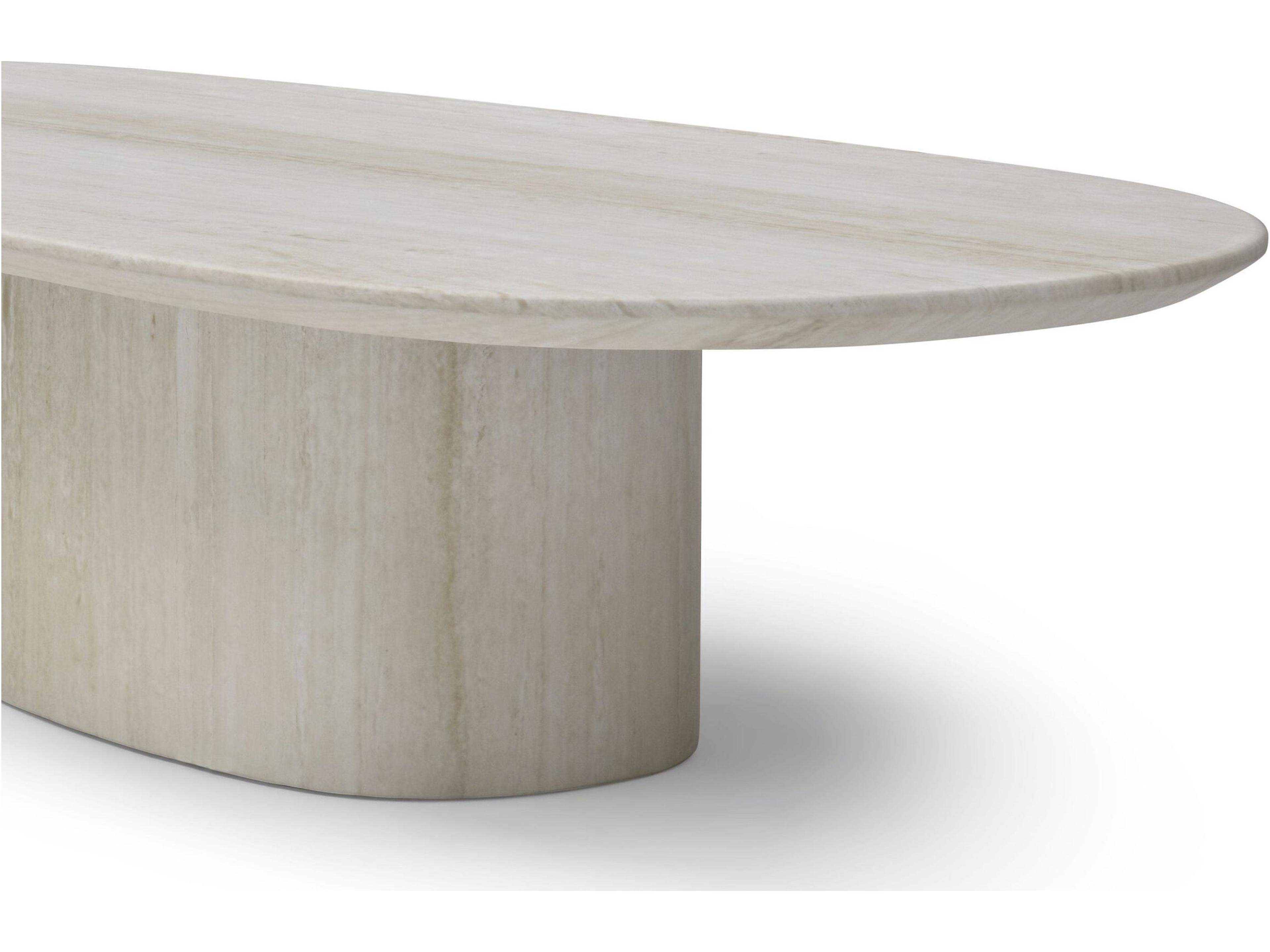 Whiteline Modern Living Petra Oval Marble Coffee Table