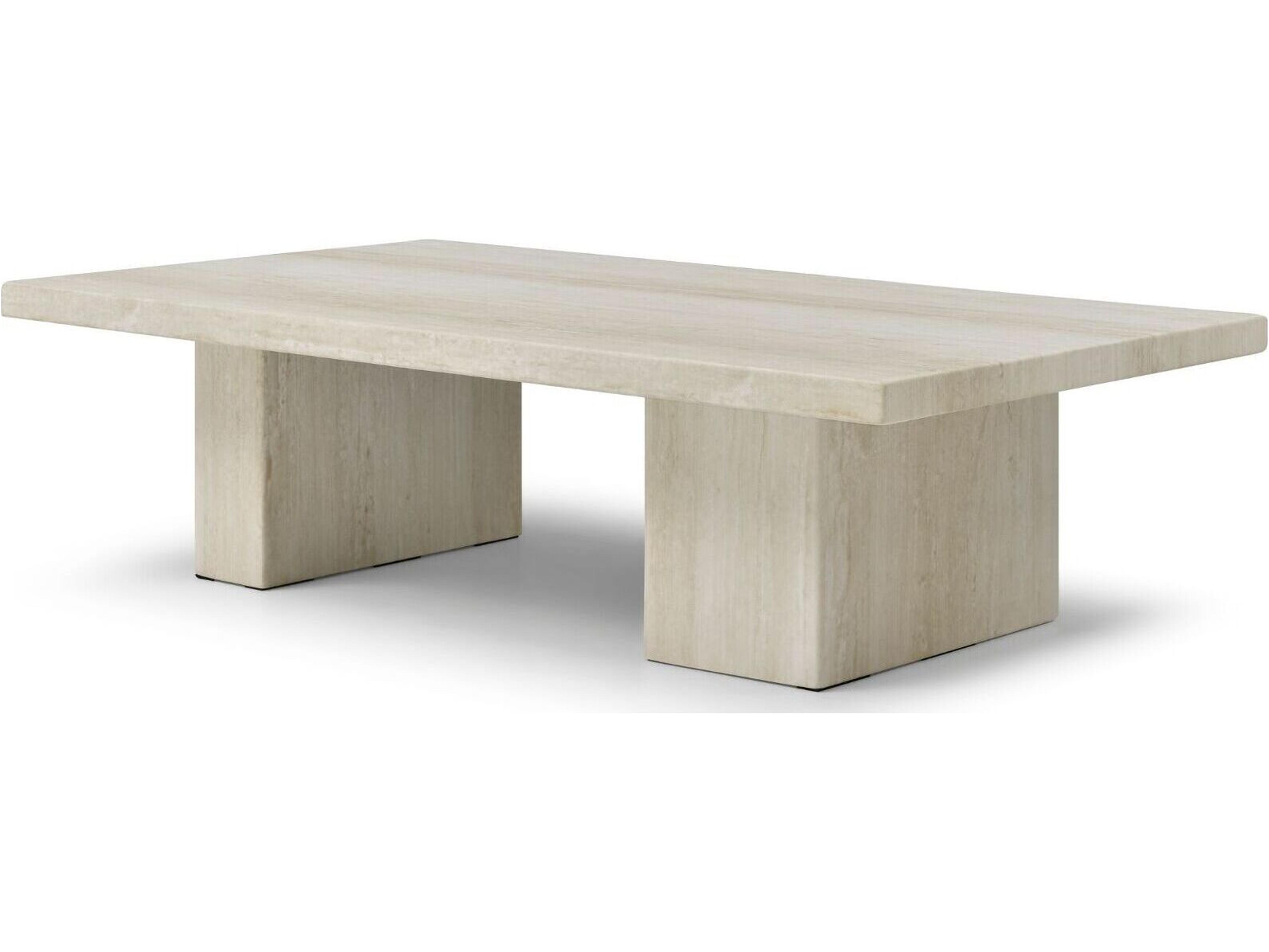 Whiteline Modern Living Travia Rectangular Marble Coffee Table