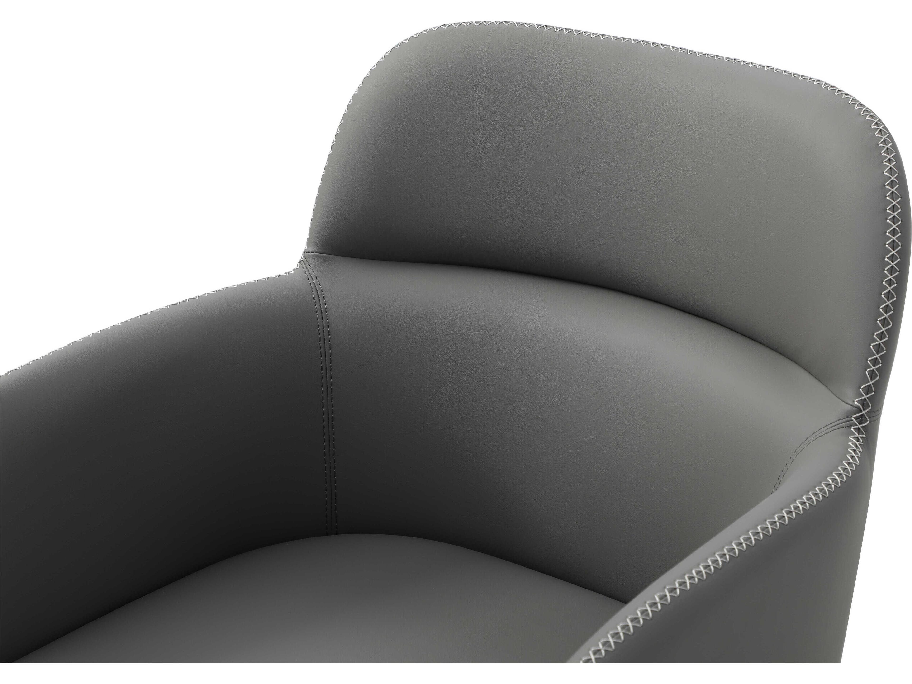 Whiteline Modern Living Heidi Black Faux Leather Arm Dining Chair