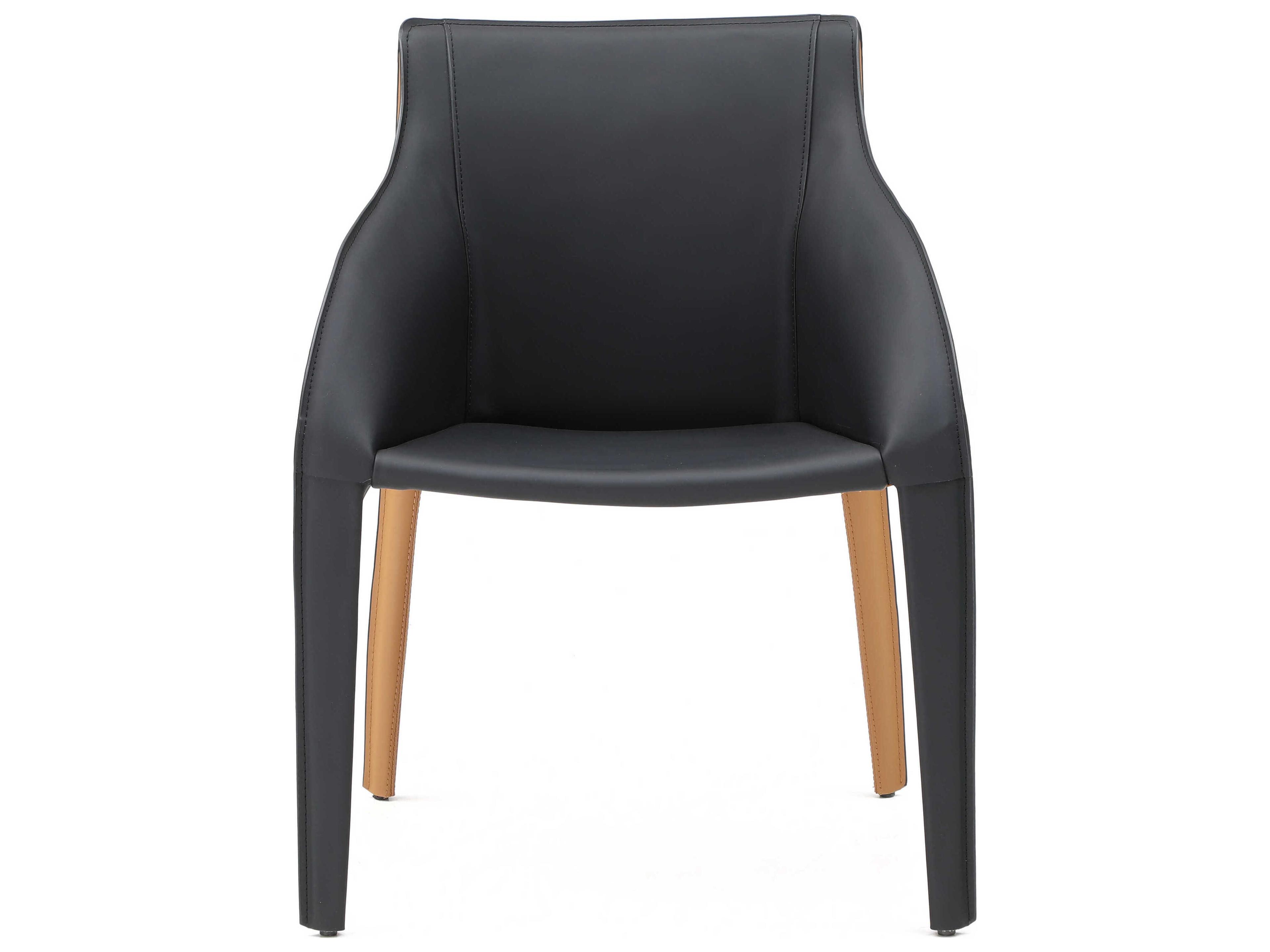 Whiteline Modern Living Emory Black Faux Leather Arm Dining Chair