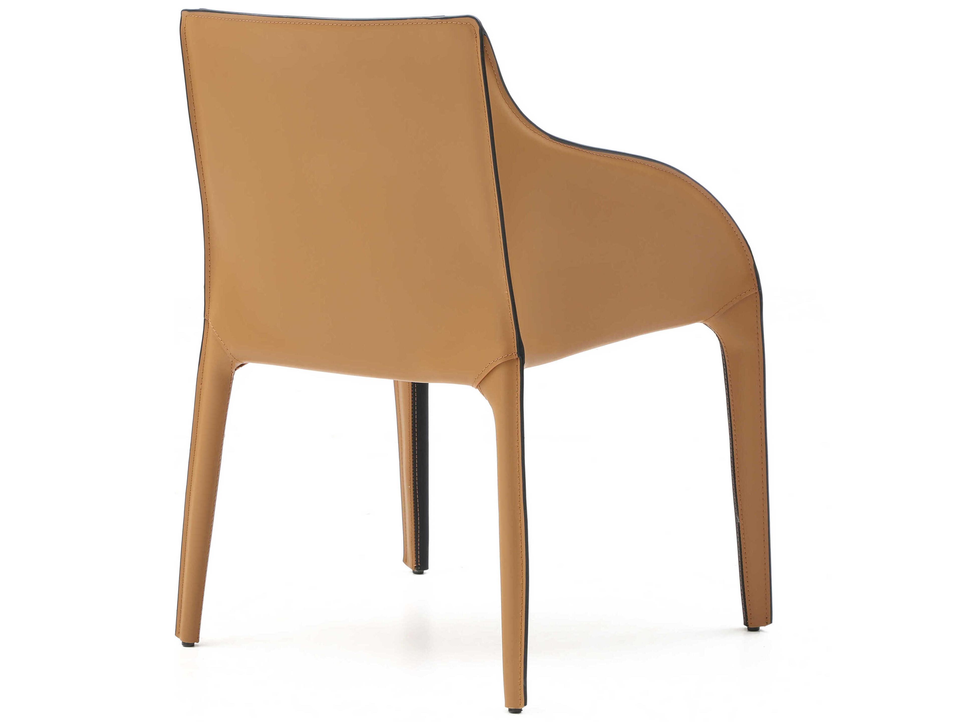 Whiteline Modern Living Emory Black Faux Leather Arm Dining Chair