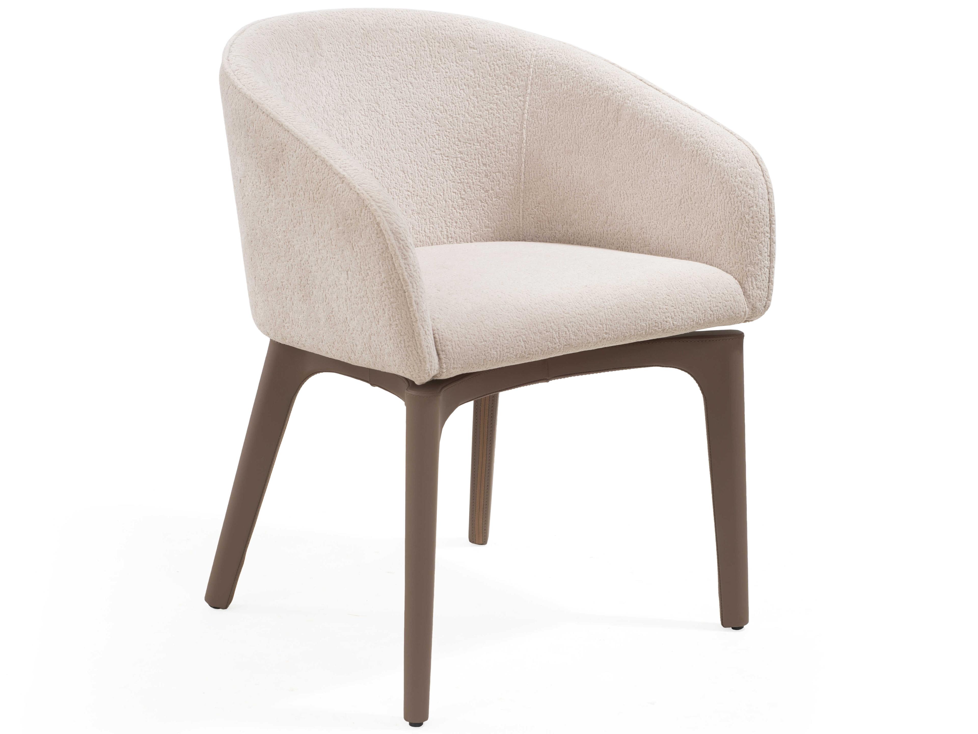 Angie White Faux Leather Arm Dining Chair