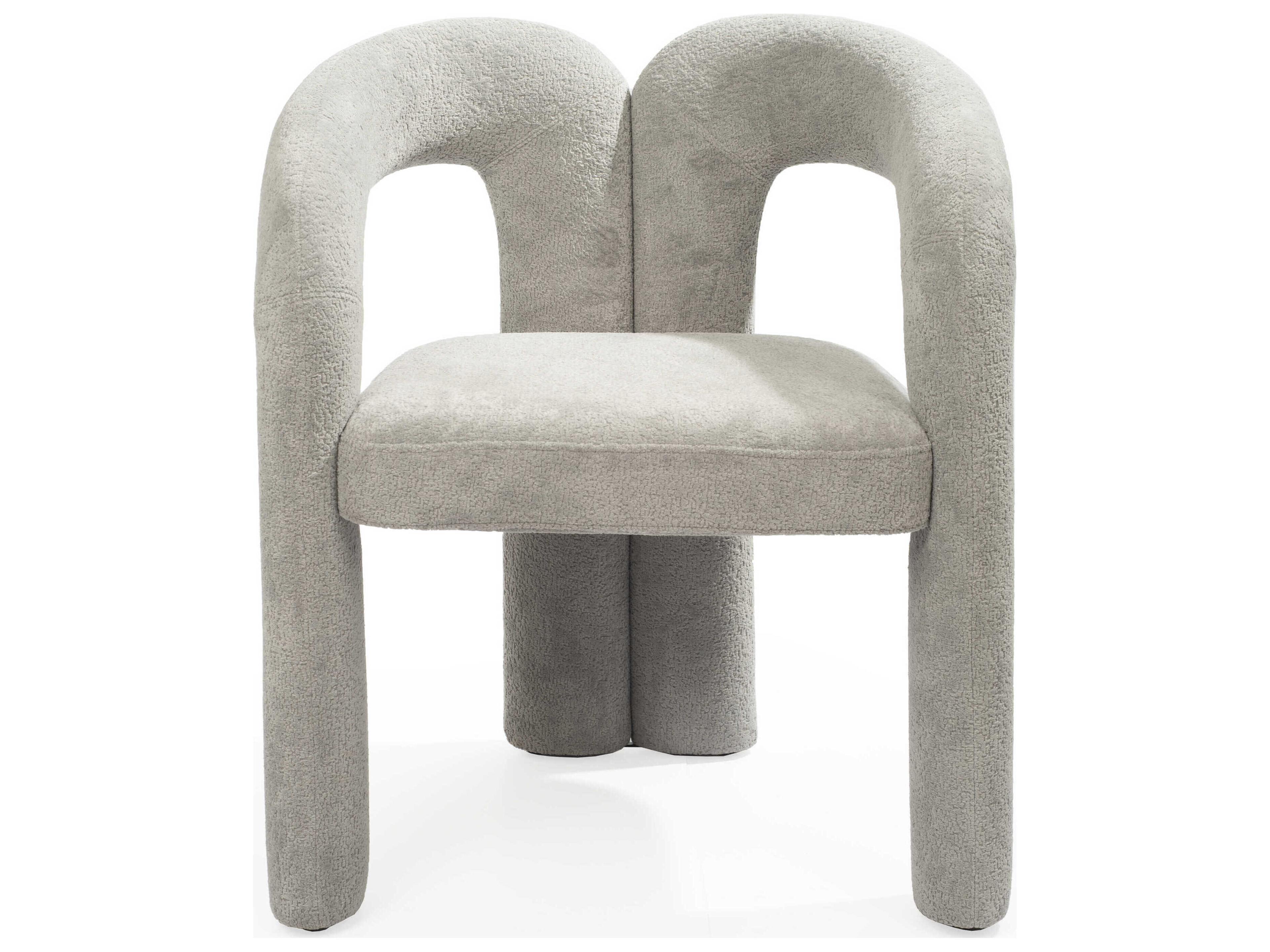 Whiteline Modern Living Mirage Gray Upholstered Arm Dining Chair
