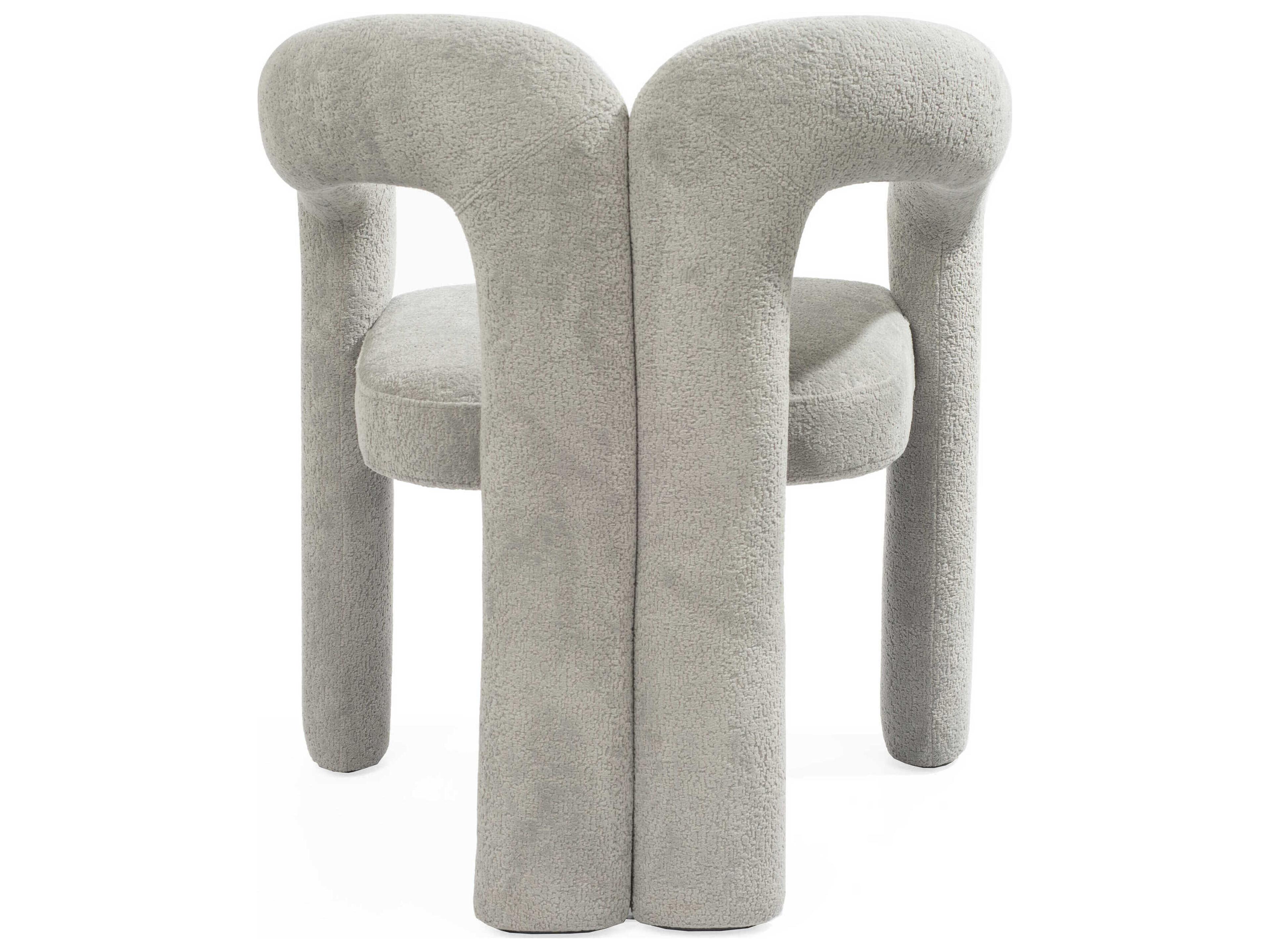 Whiteline Modern Living Mirage Gray Upholstered Arm Dining Chair