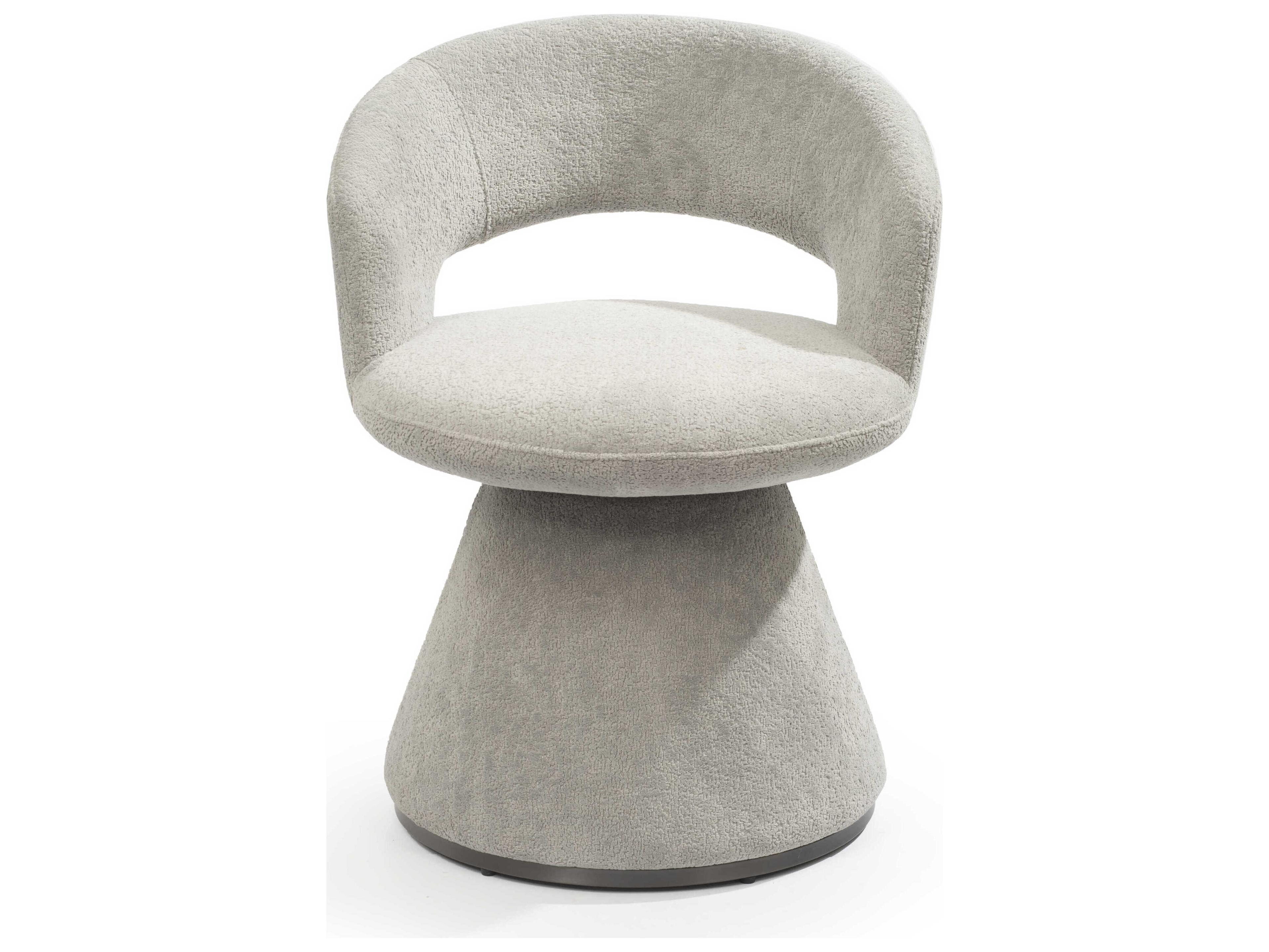 Whiteline Modern Living Portofino Gray Upholstered Arm Dining Chair