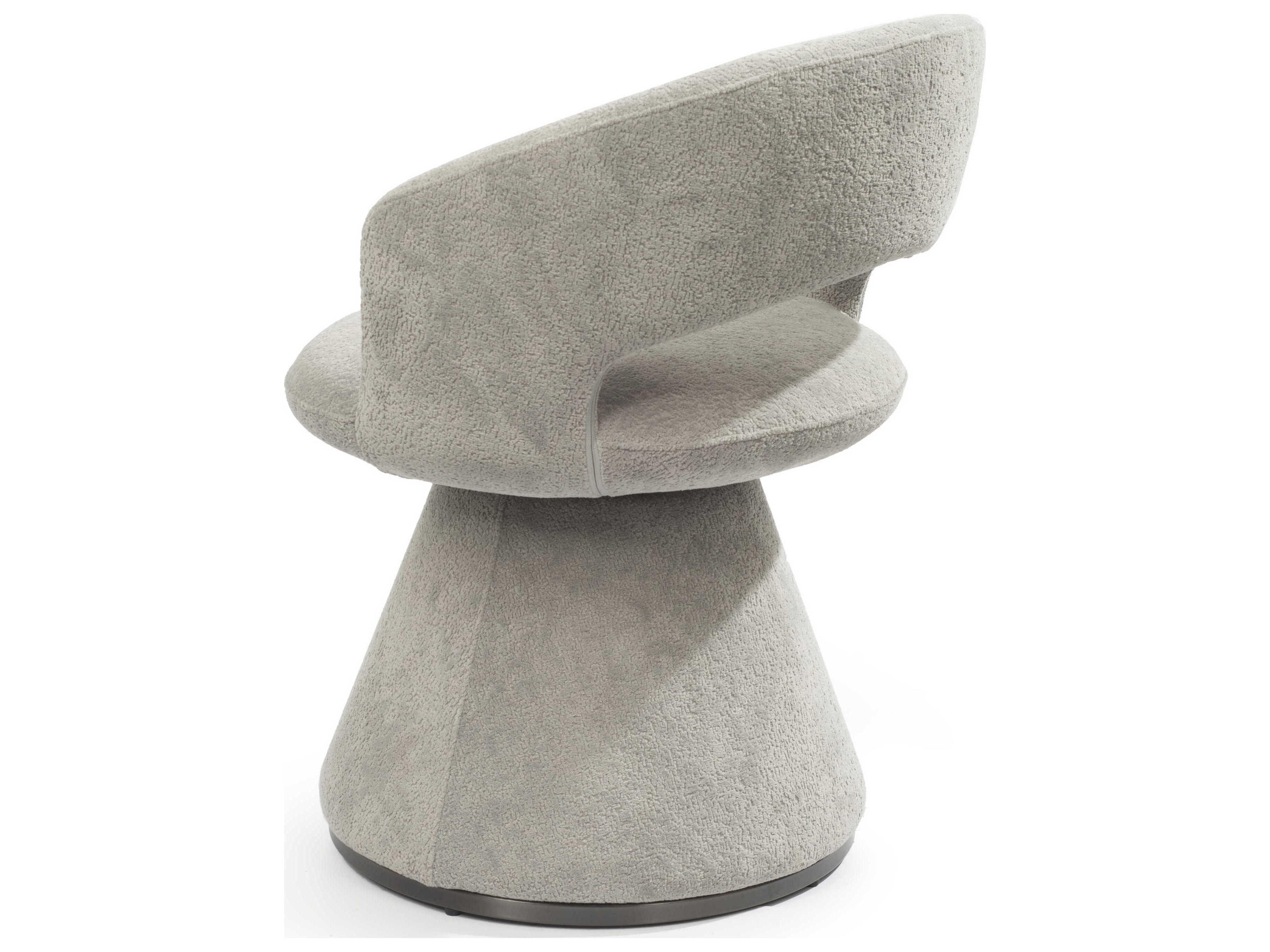 Whiteline Modern Living Portofino Gray Upholstered Arm Dining Chair