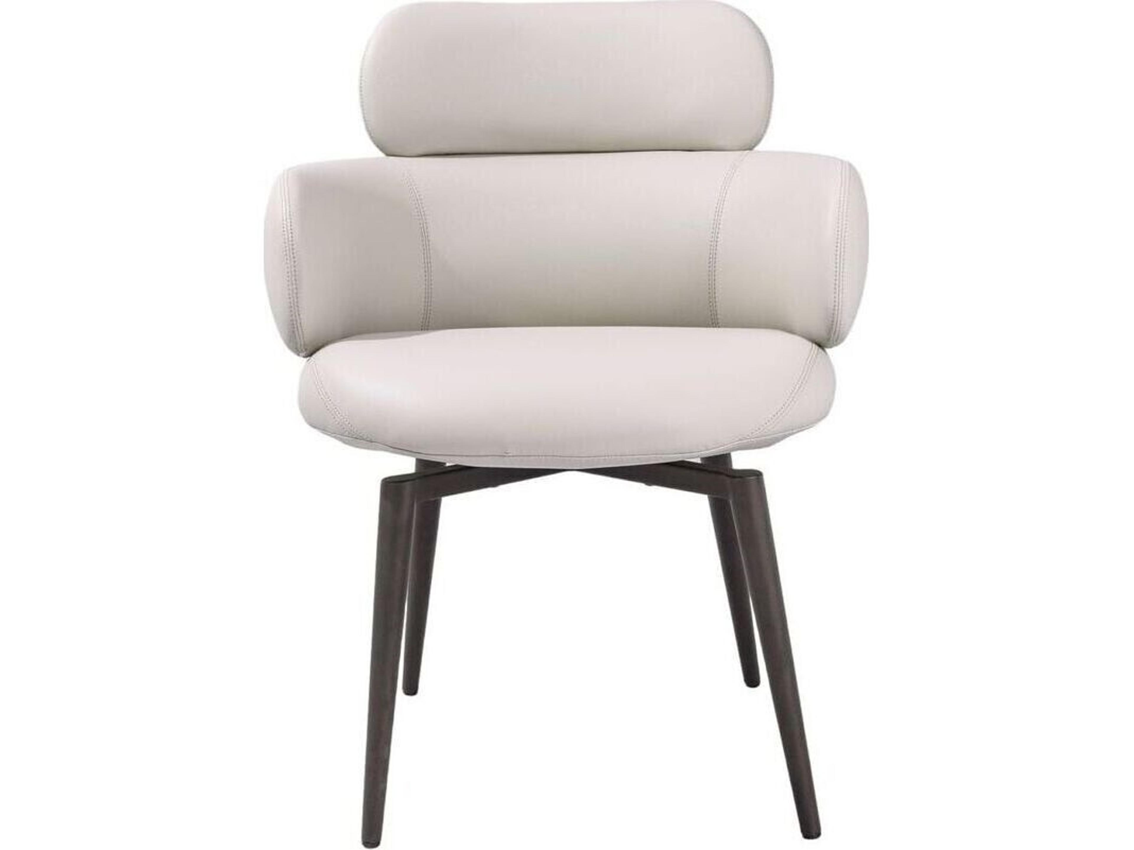 Whiteline Modern Living Como Gray Leather Armless Dining Chair
