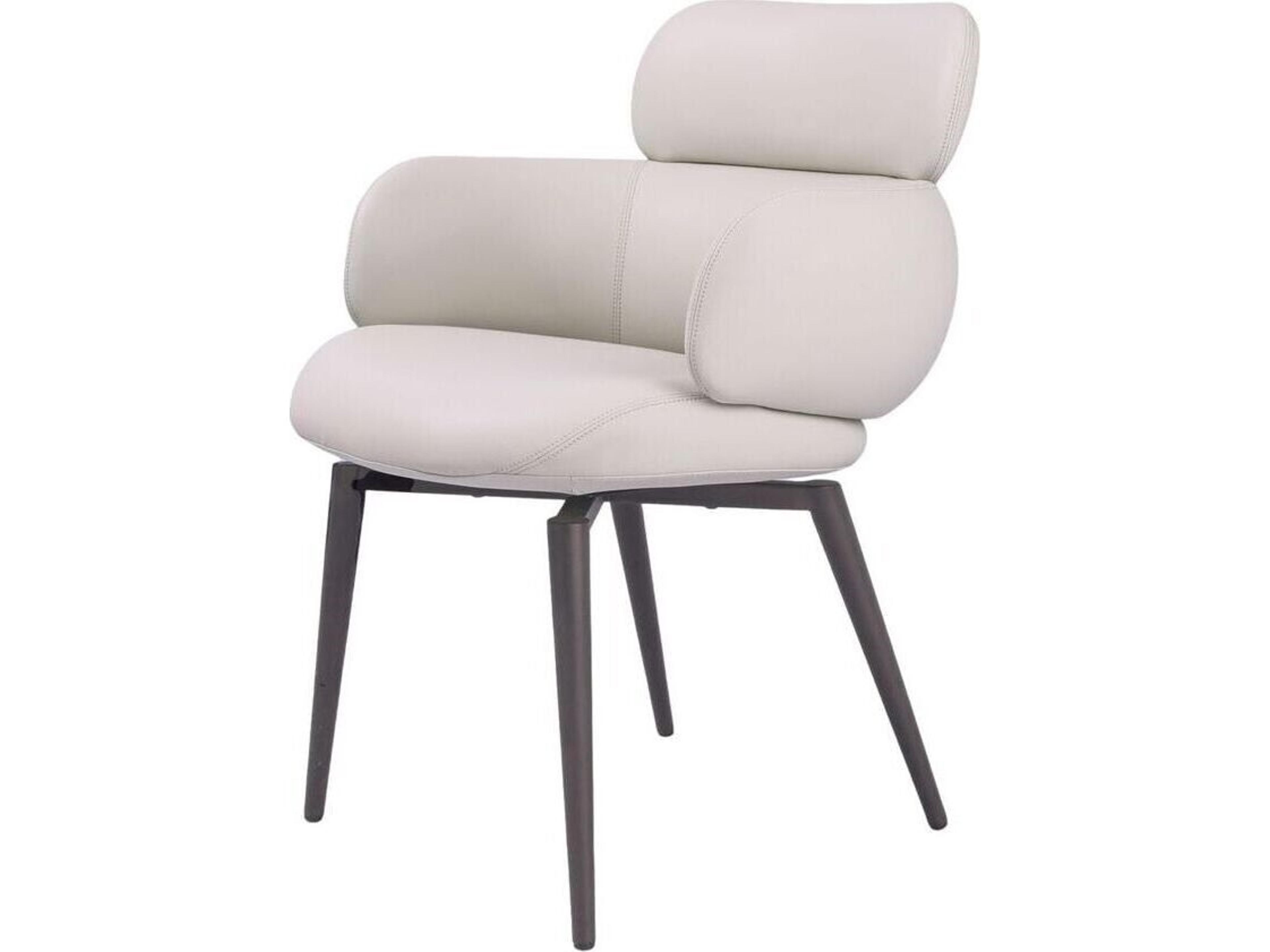 Whiteline Modern Living Como Gray Leather Armless Dining Chair