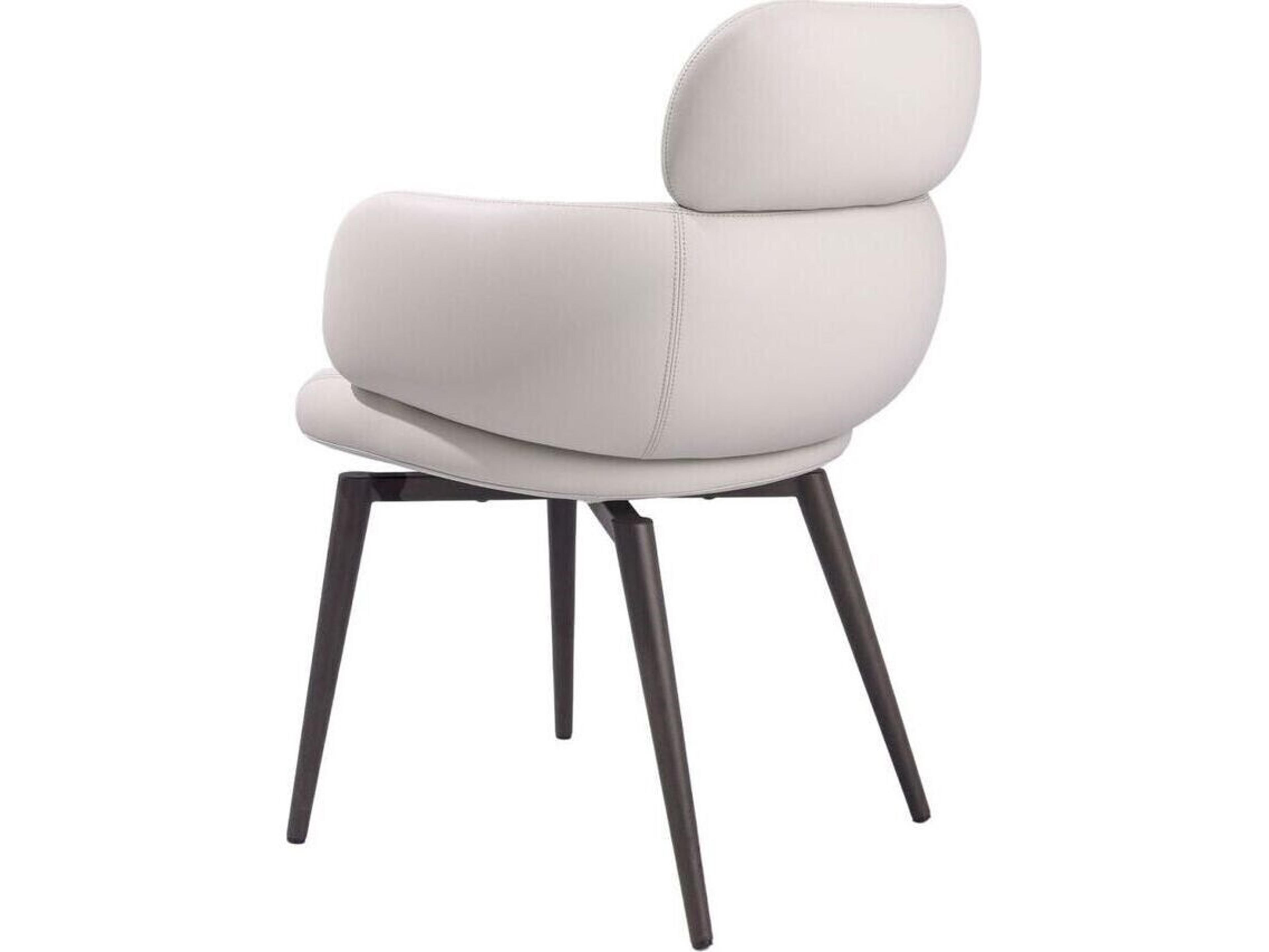 Whiteline Modern Living Como Gray Leather Armless Dining Chair