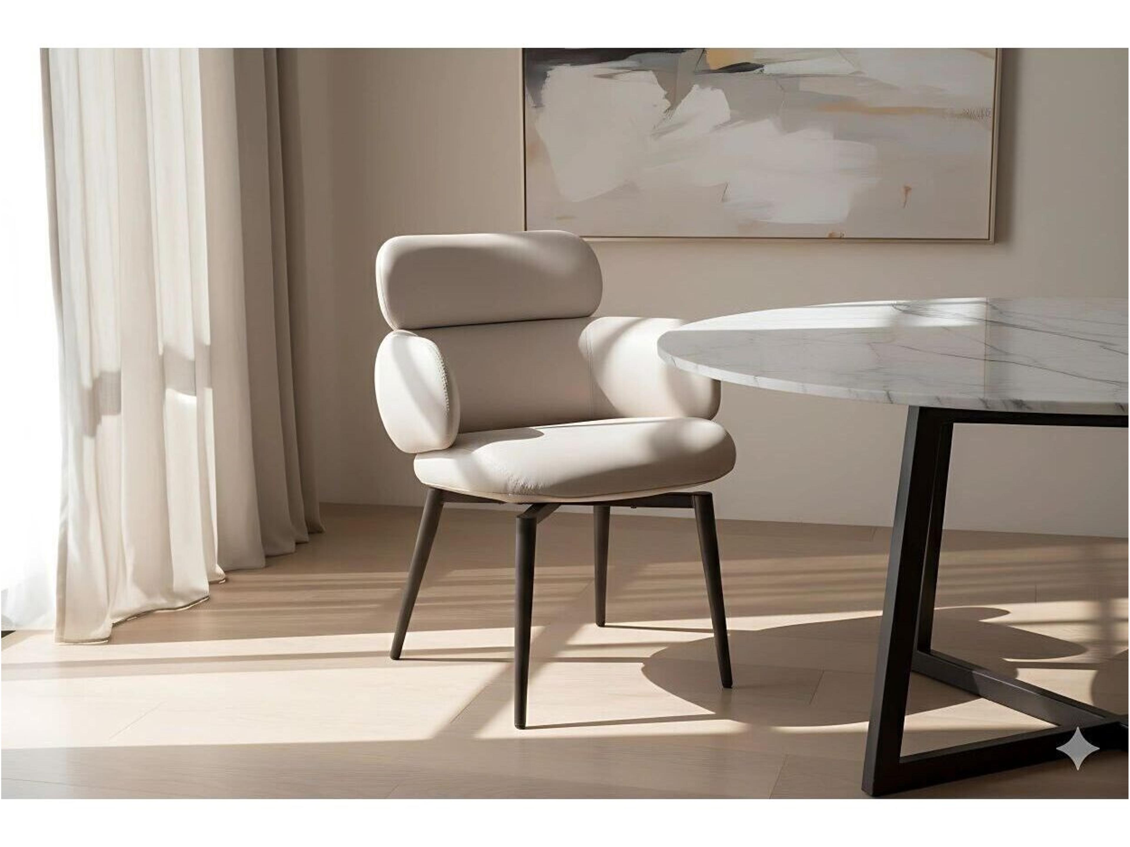 Whiteline Modern Living Como Gray Leather Armless Dining Chair