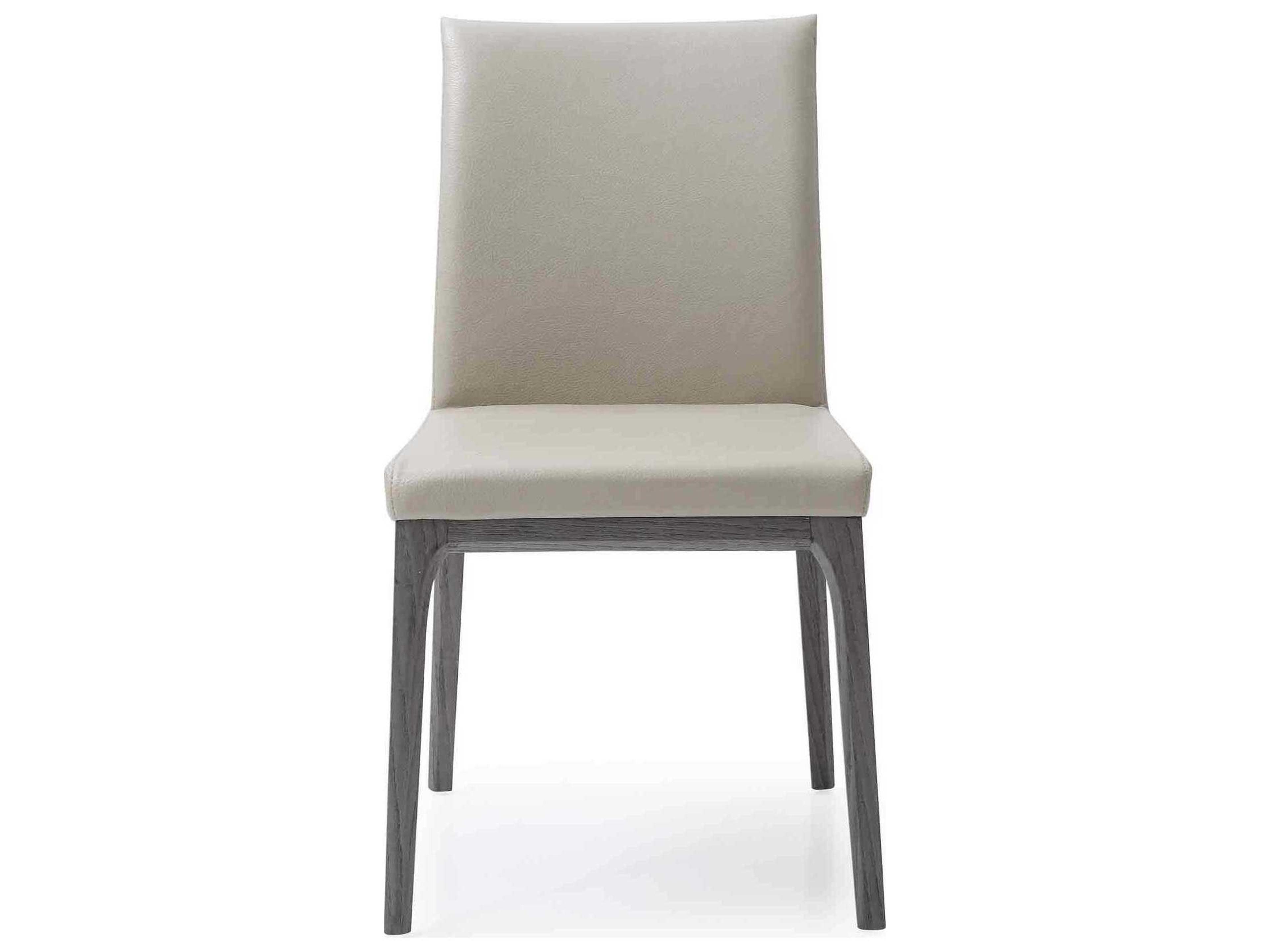 Whiteline Modern Living Stella Oak Wood Beige Faux Leather Armless Dining Chair Set of 2