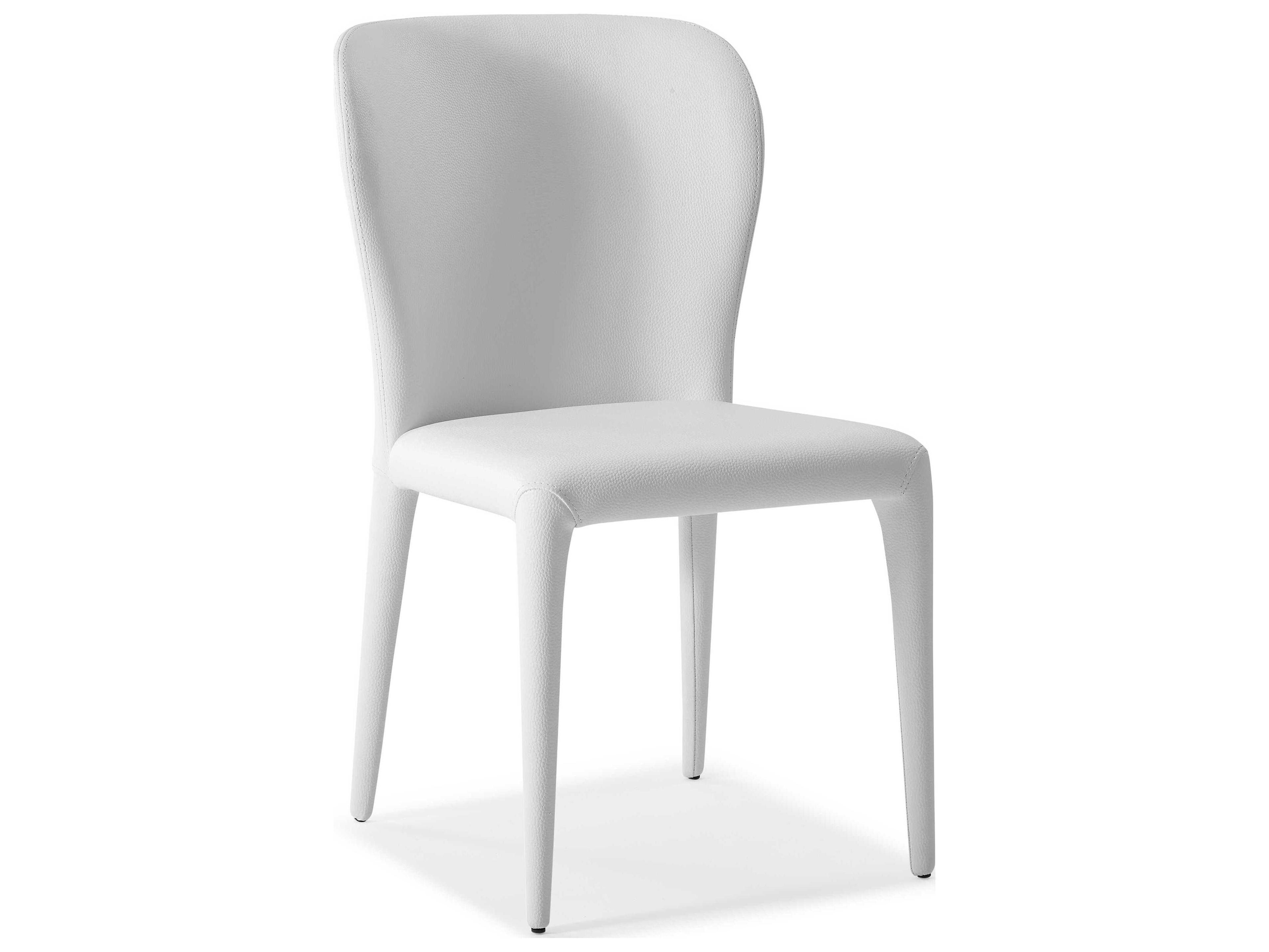 Hazel White Faux Leather Armless Dining Chair Set of 2