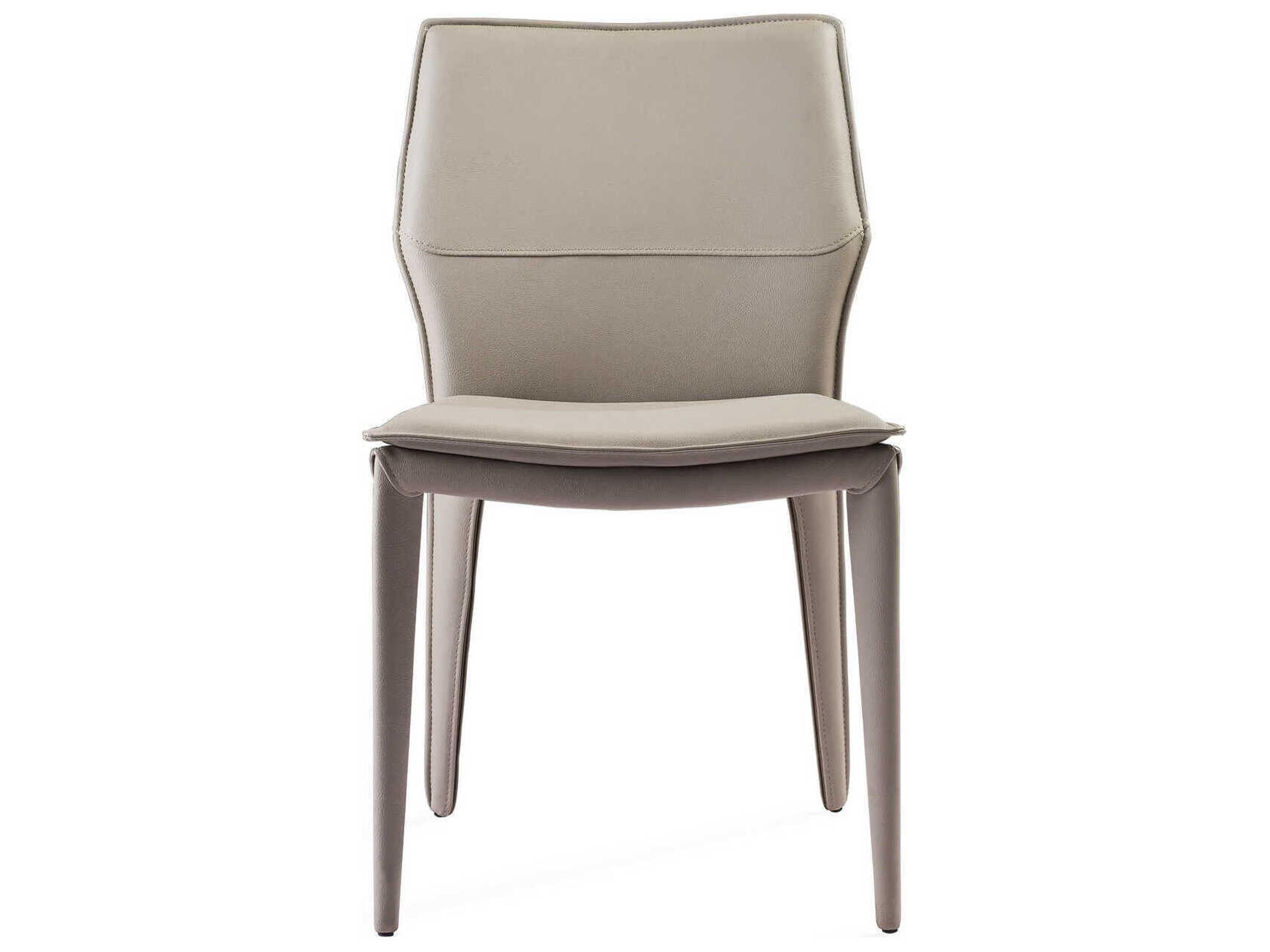 Whiteline Modern Living Miranda Gray Faux Leather Armless Dining Chair Set of 2