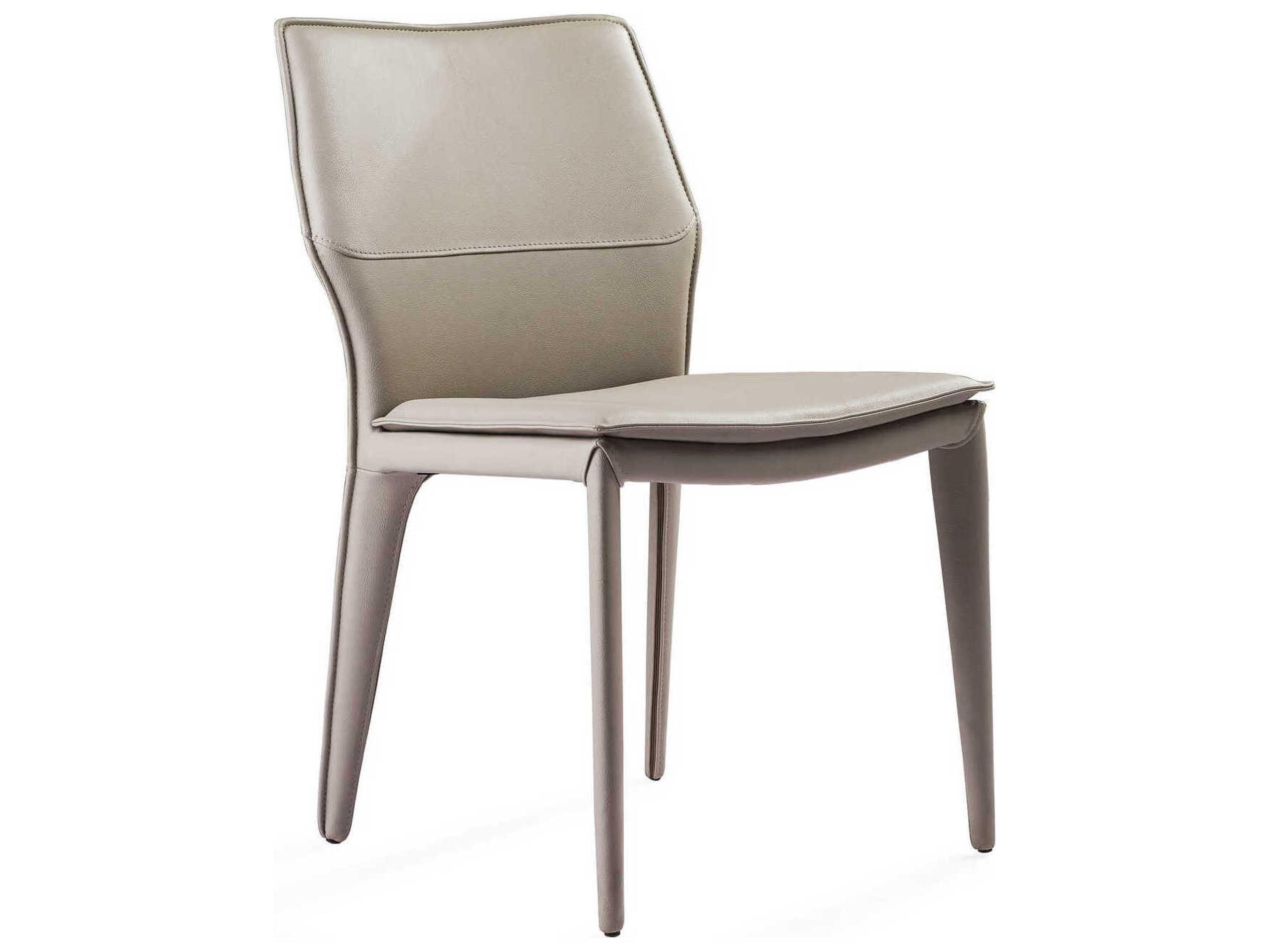 Miranda Gray Faux Leather Armless Dining Chair Set of 2