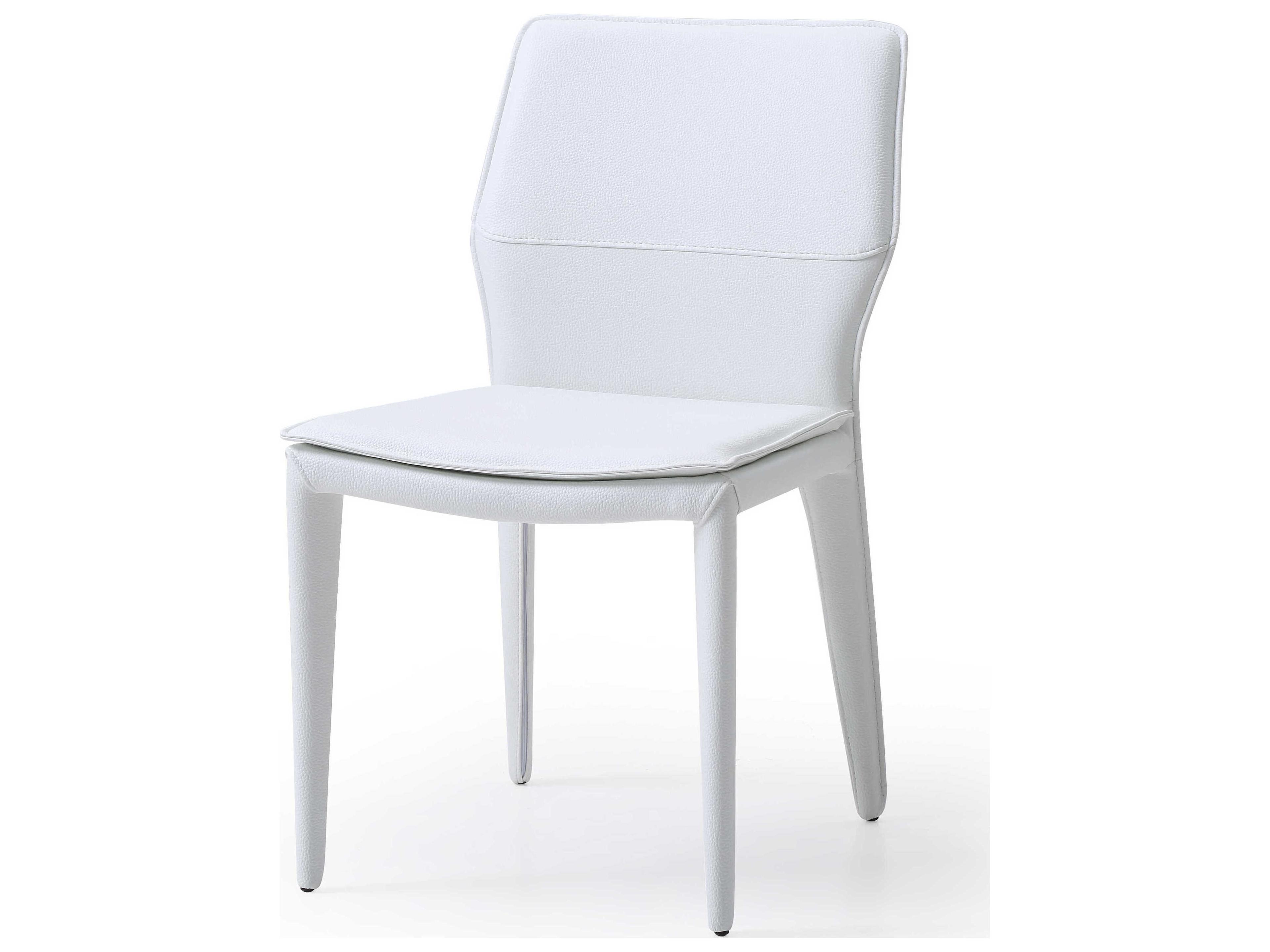 Miranda White Faux Leather Armless Dining Chair Set of 2