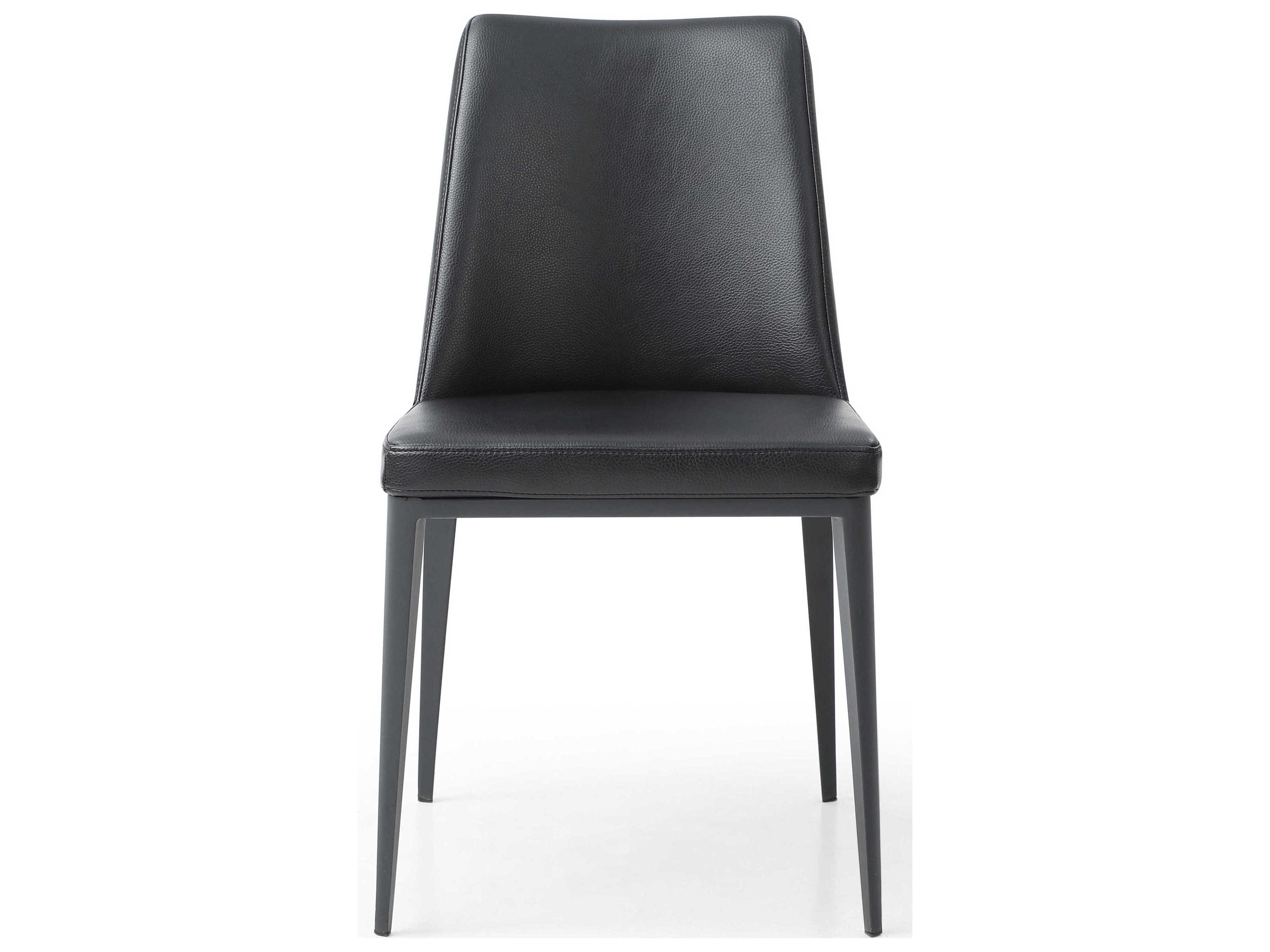 Whiteline Modern Living Carrie Black Faux Leather Armless Dining Chair