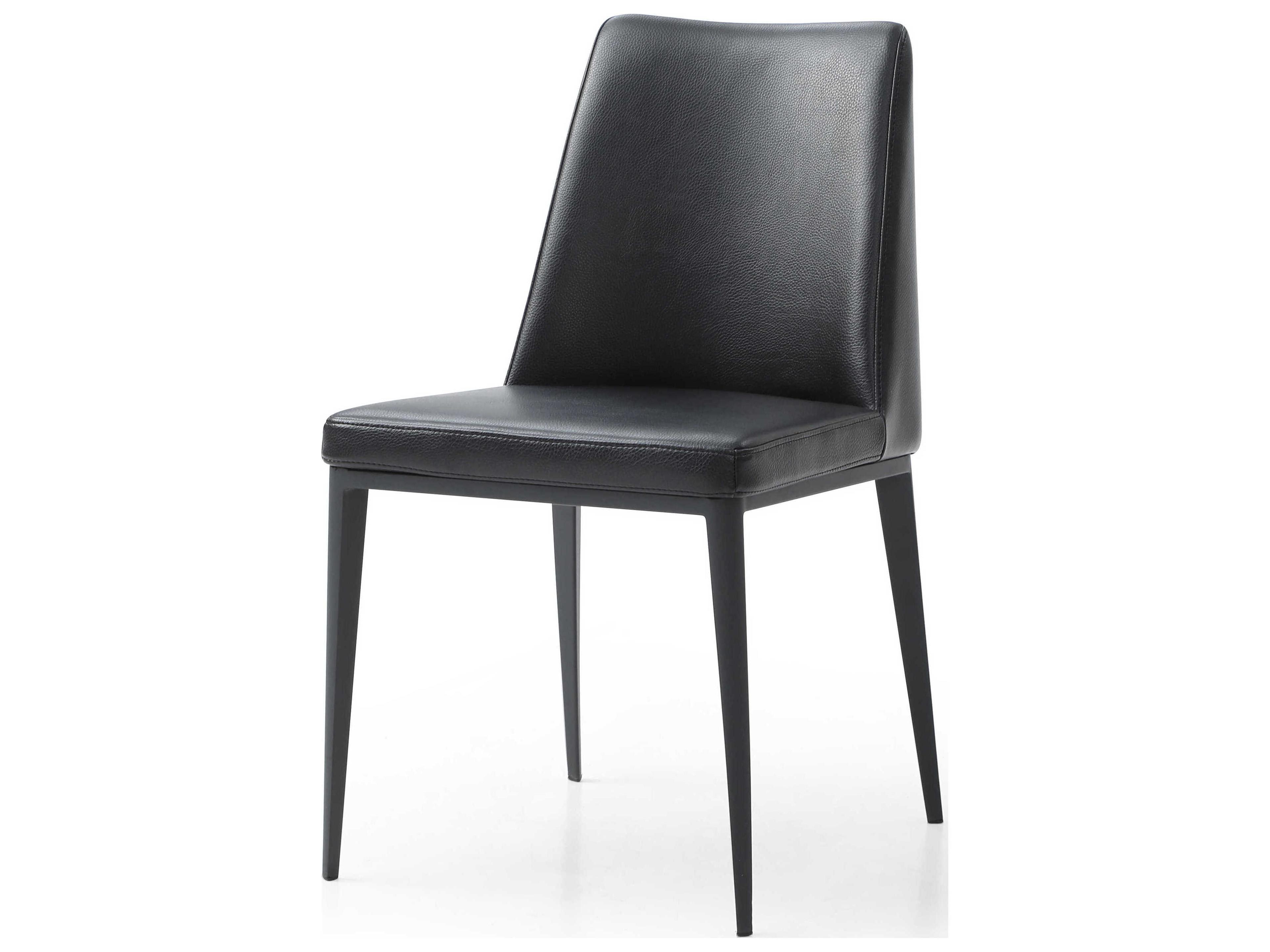 Carrie Black Faux Leather Armless Dining Chair