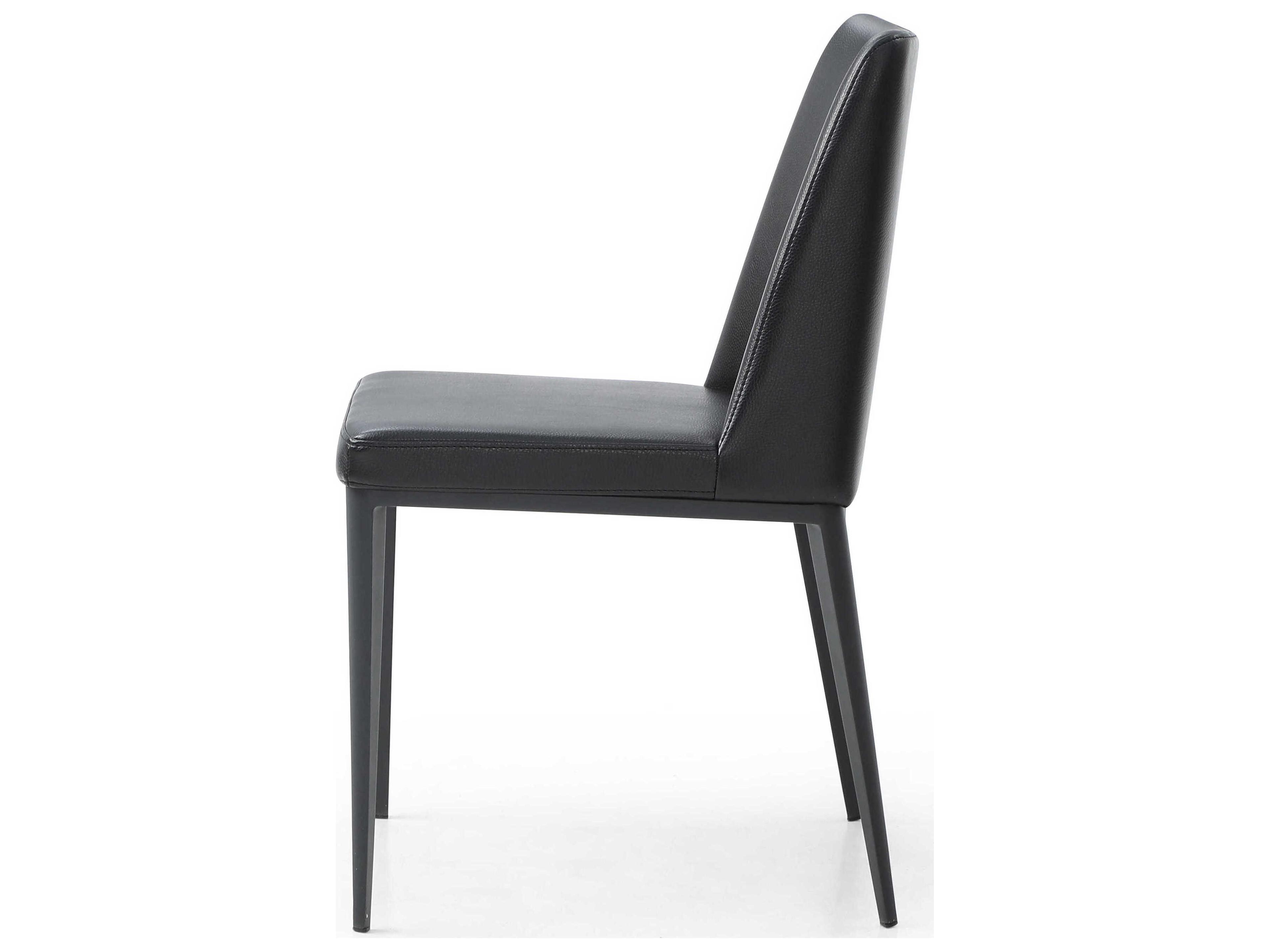 Whiteline Modern Living Carrie Black Faux Leather Armless Dining Chair
