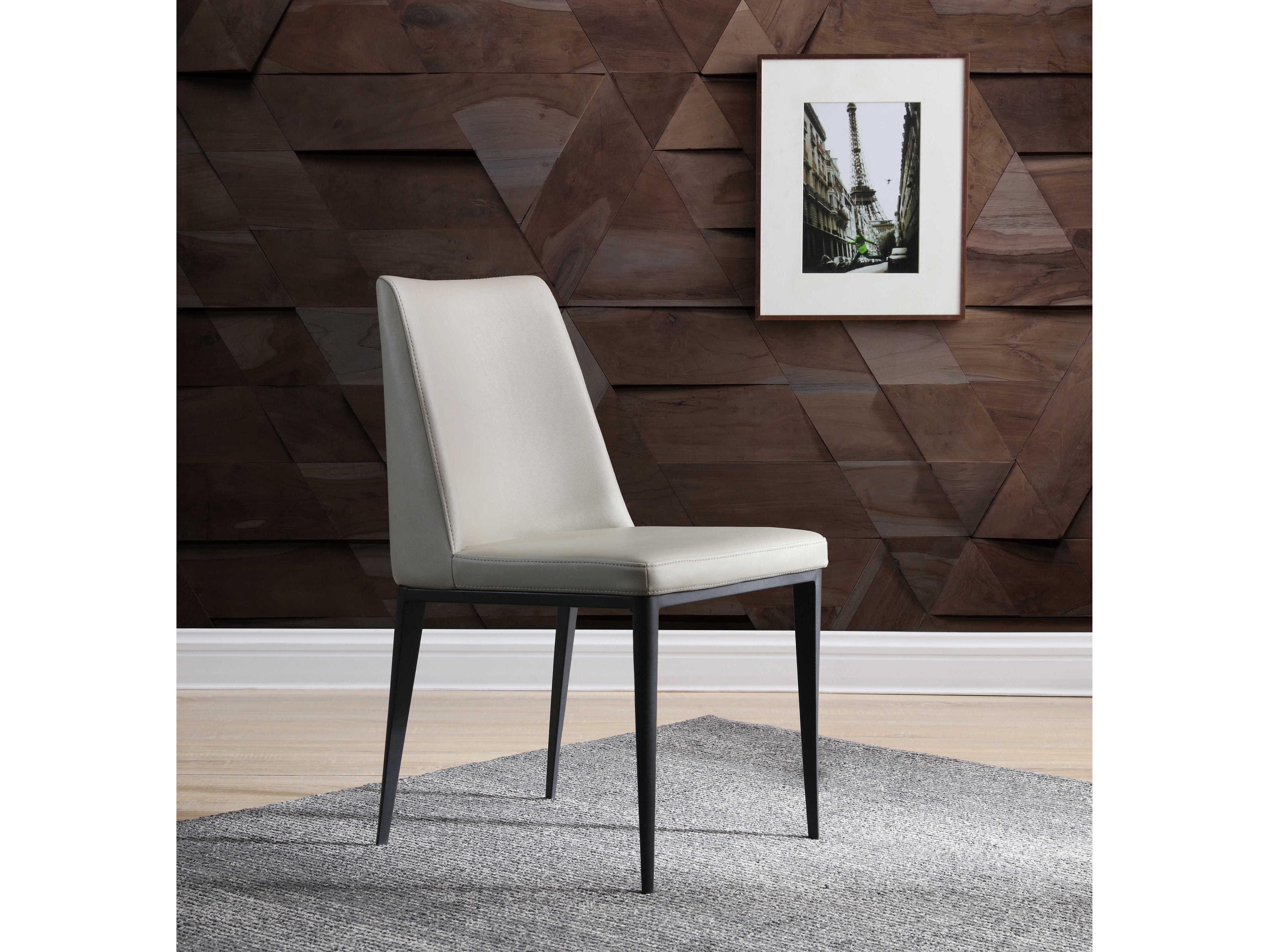 Whiteline Modern Living Carrie Gray Faux Leather Armless Dining Chair