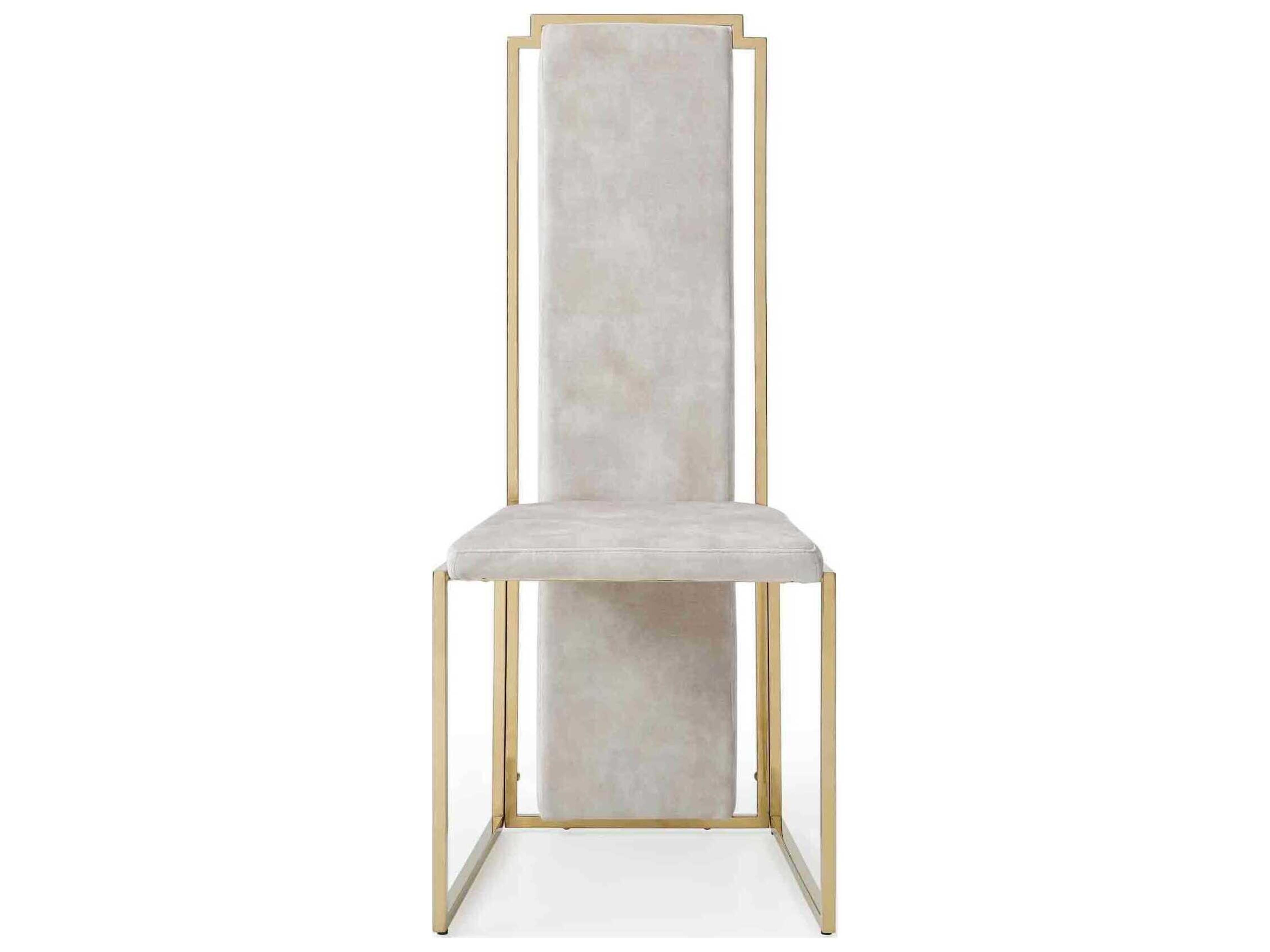 Whiteline Modern Living Sumo Beige Upholstered Armless Dining Chair Set of 2