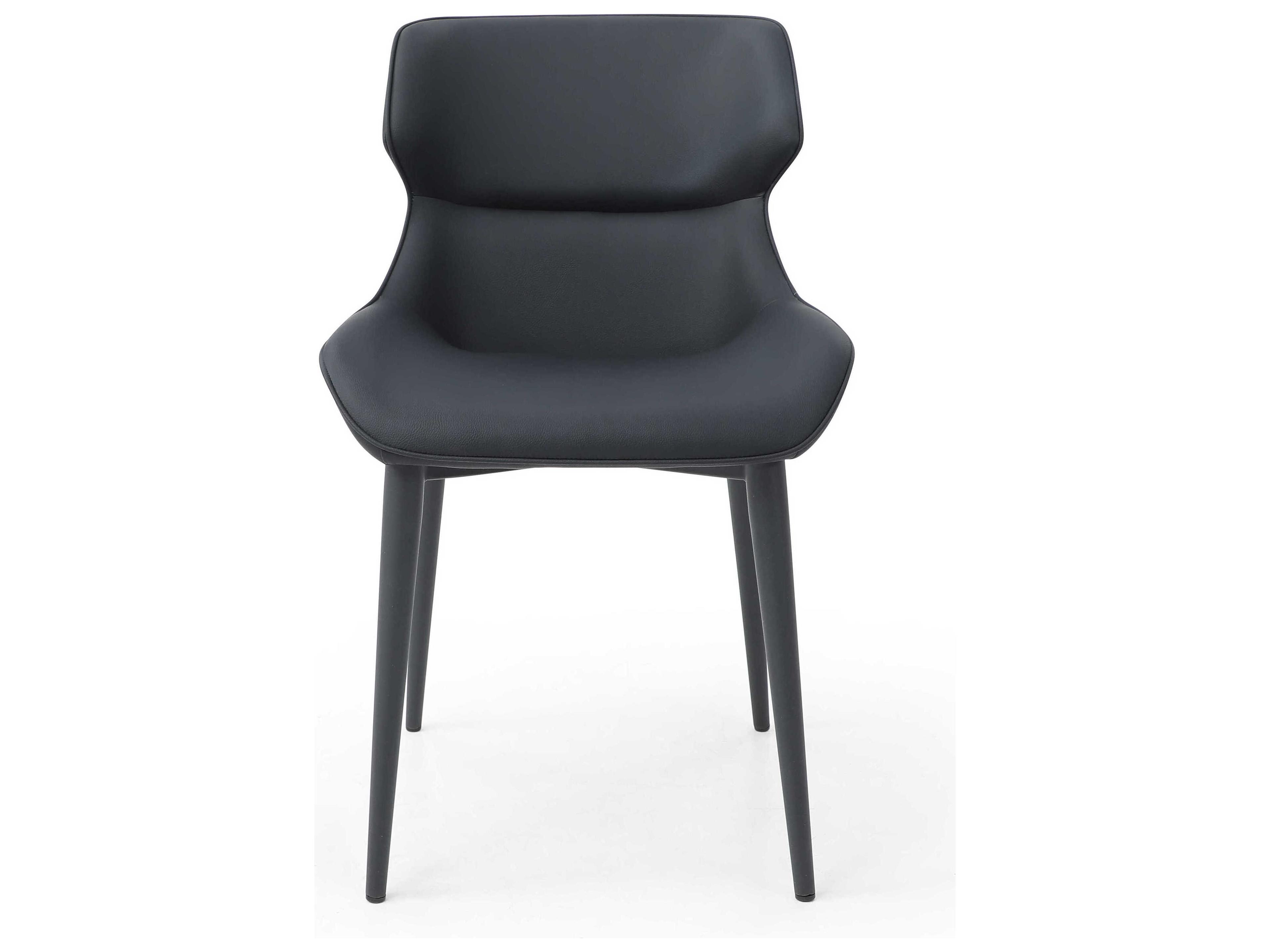 Whiteline Modern Living Morocco Black Faux Leather Armless Dining Chair