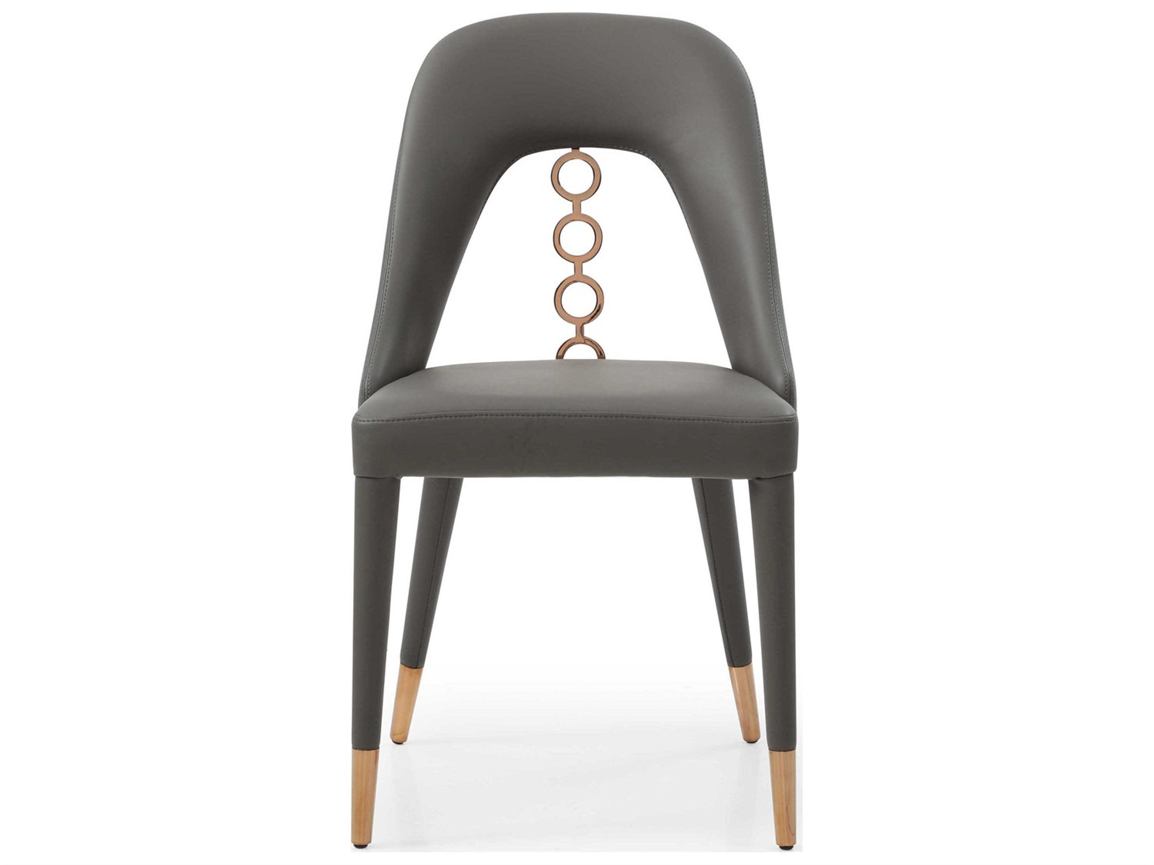 Whiteline Modern Living Liza Gray Faux Leather Armless Dining Chair Set of 2