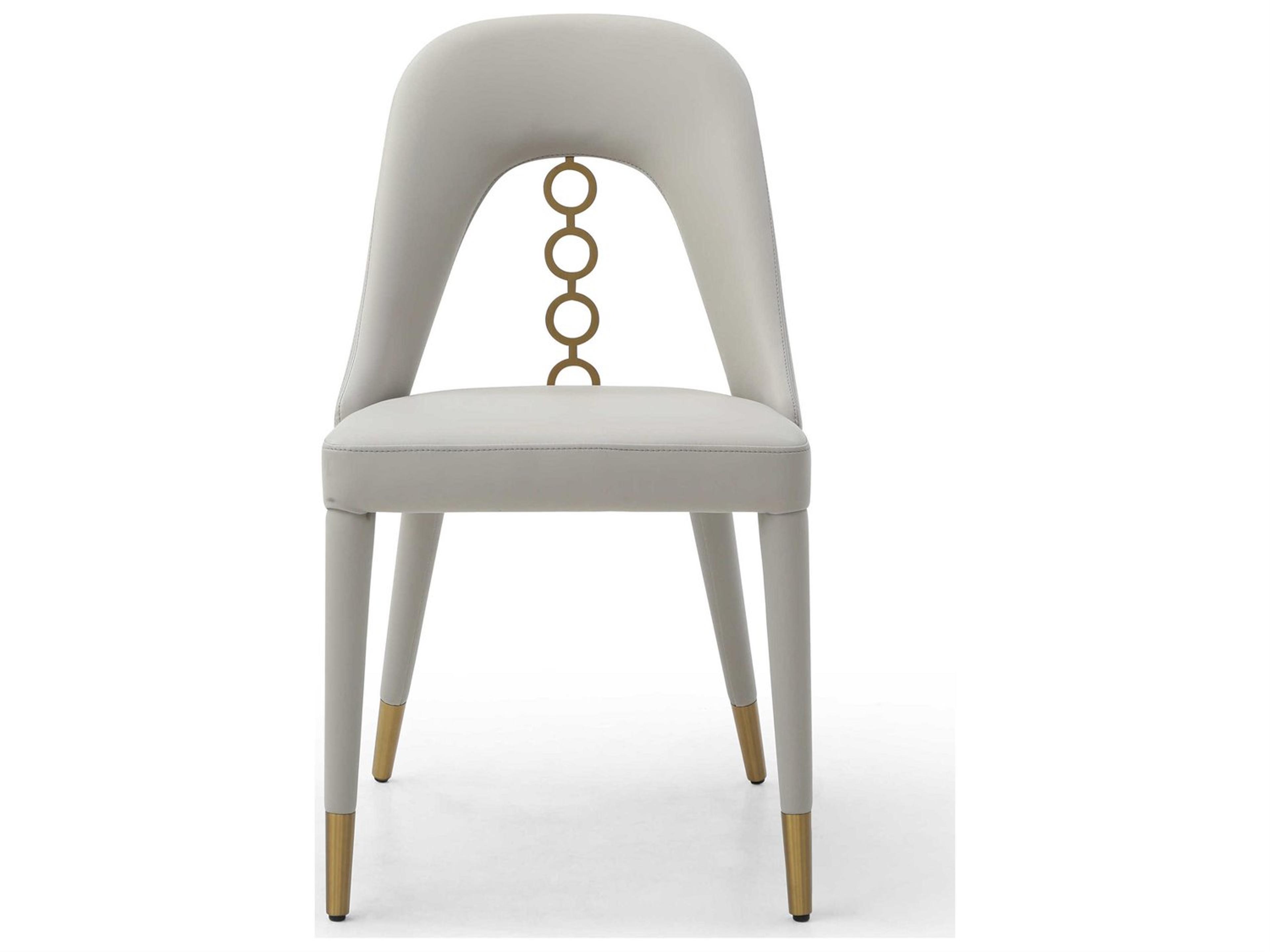 Whiteline Modern Living Liza Gray Faux Leather Armless Dining Chair Set of 2