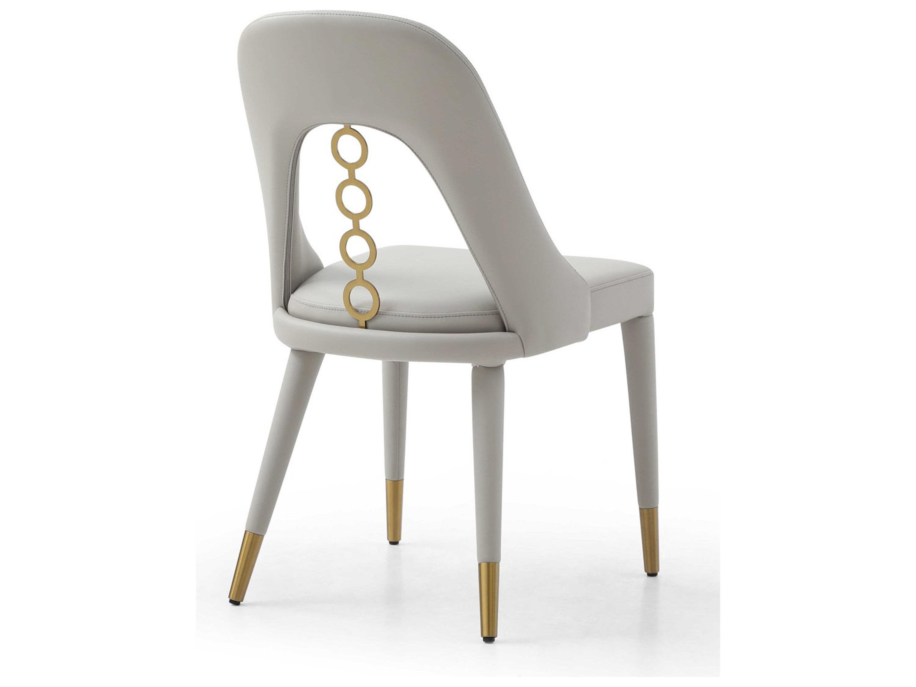 Whiteline Modern Living Liza Gray Faux Leather Armless Dining Chair Set of 2