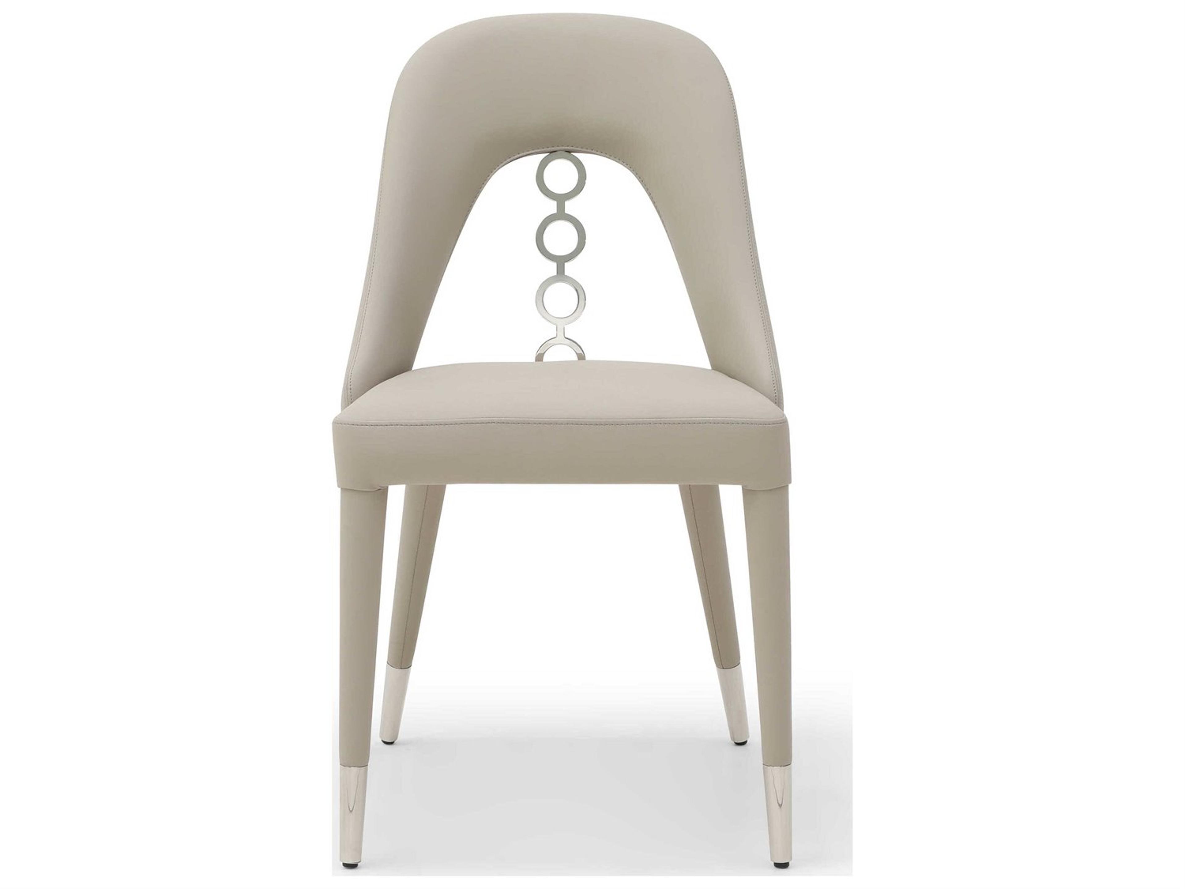 Whiteline Modern Living Liza Gray Faux Leather Armless Dining Chair Set of 2