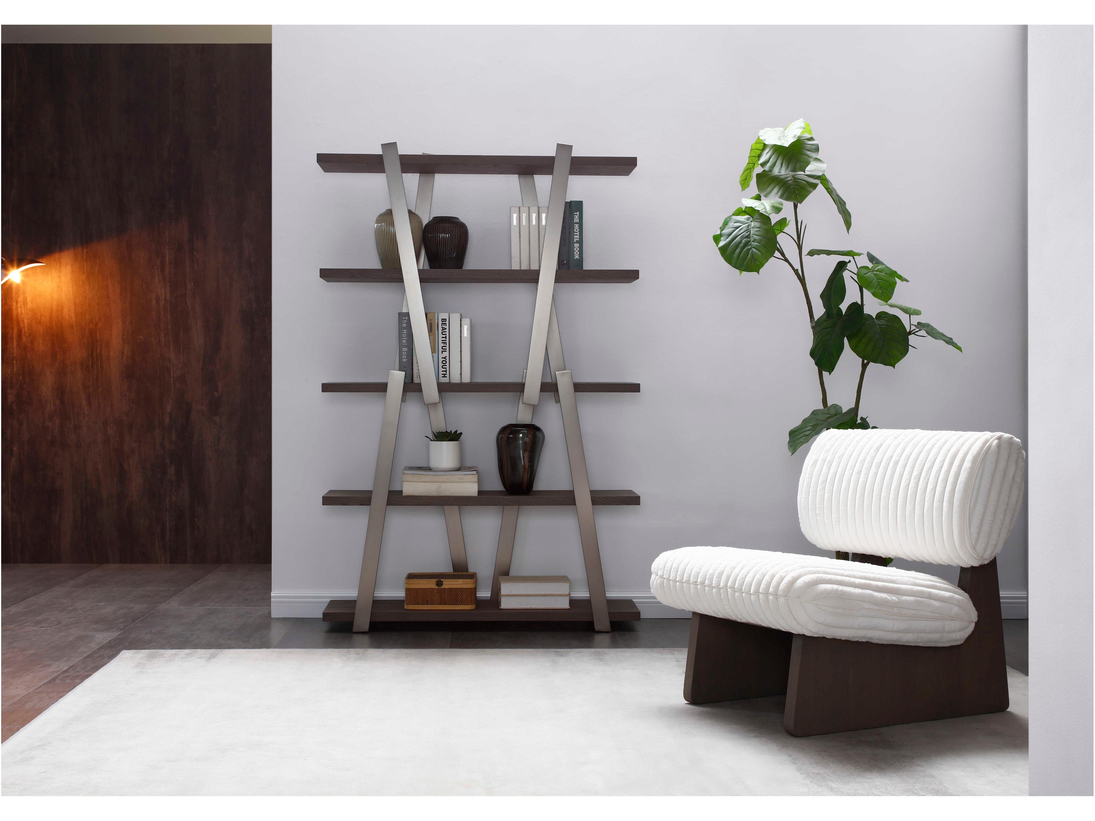 Whiteline Modern Living Elena Grey Bookcase