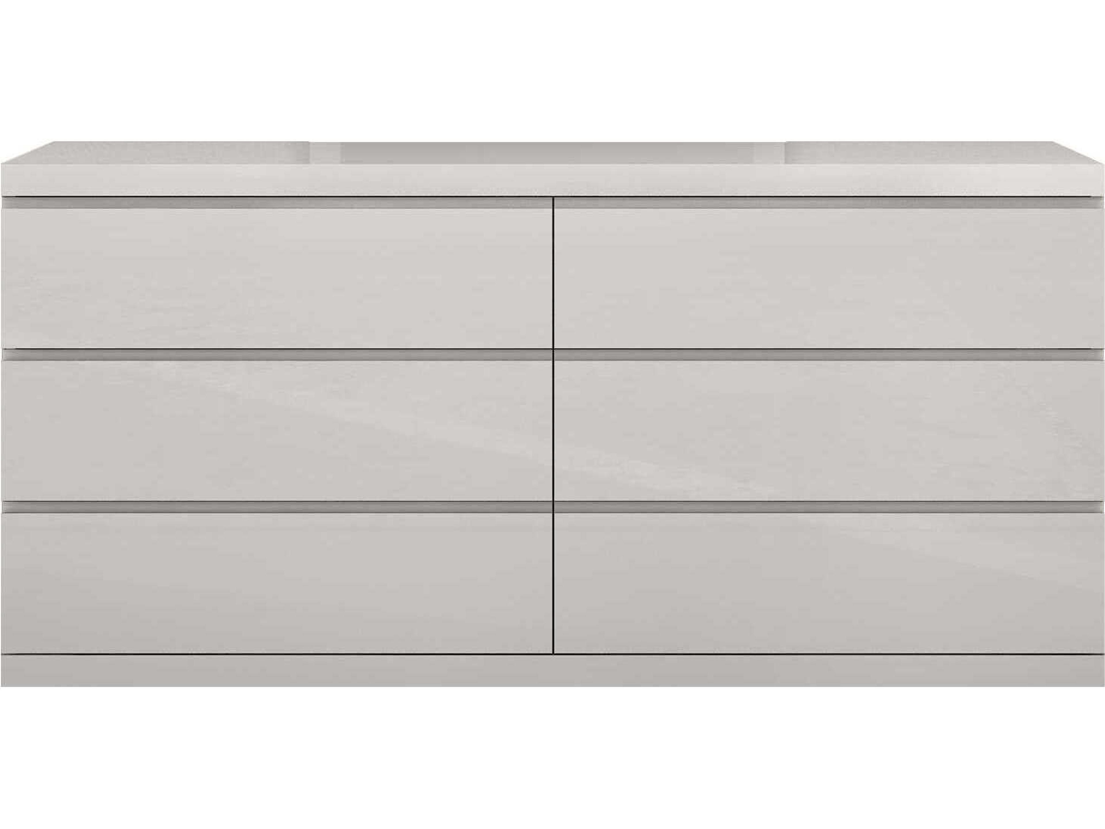 Whiteline Modern Living Anna 6-Drawers Gray Double Dresser