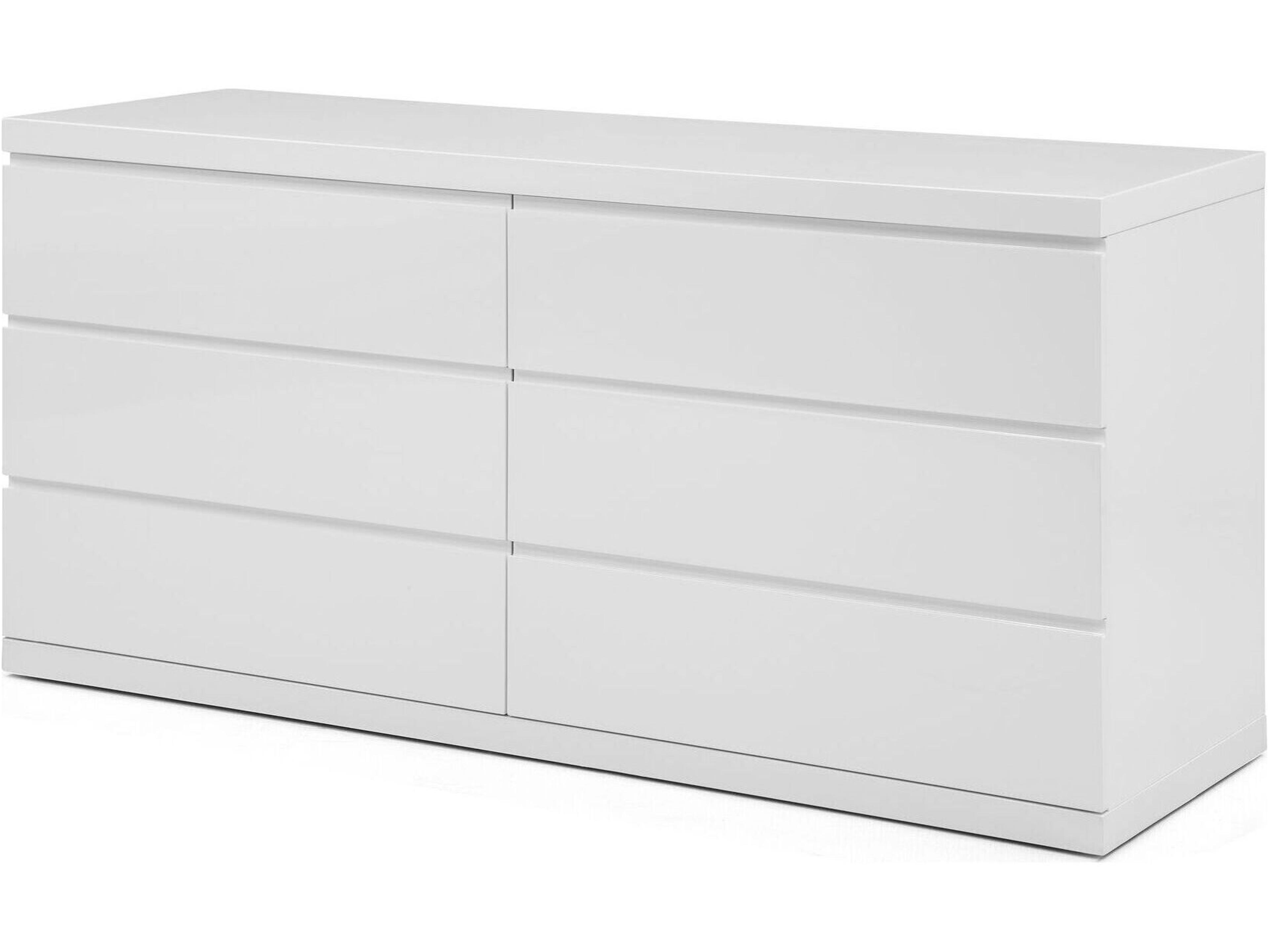 Whiteline Modern Living Anna 6-Drawers Oak Wood Double Dresser