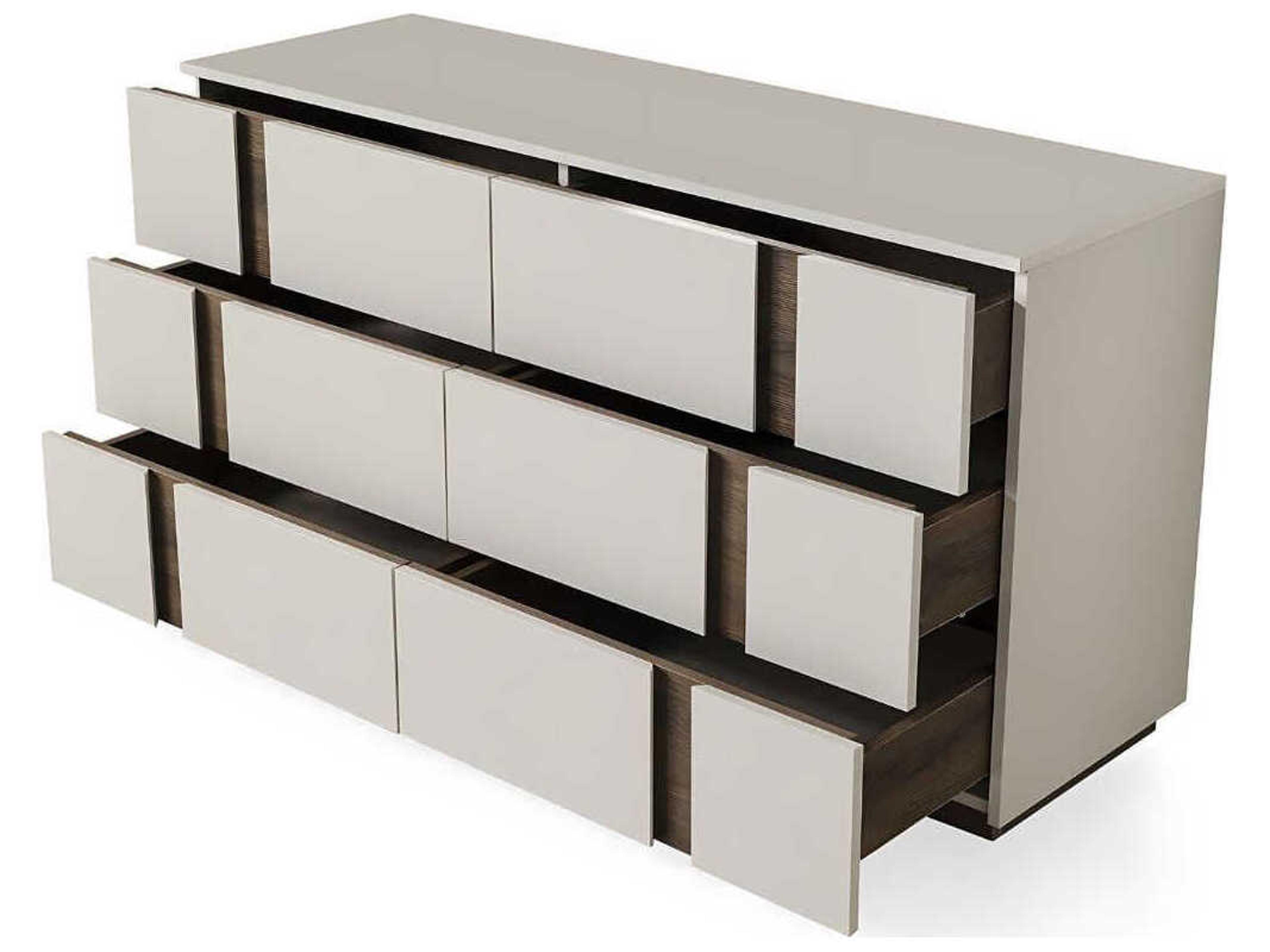 Whiteline Modern Living Romina 6-Drawers Gray Walnut Wood Double Dresser