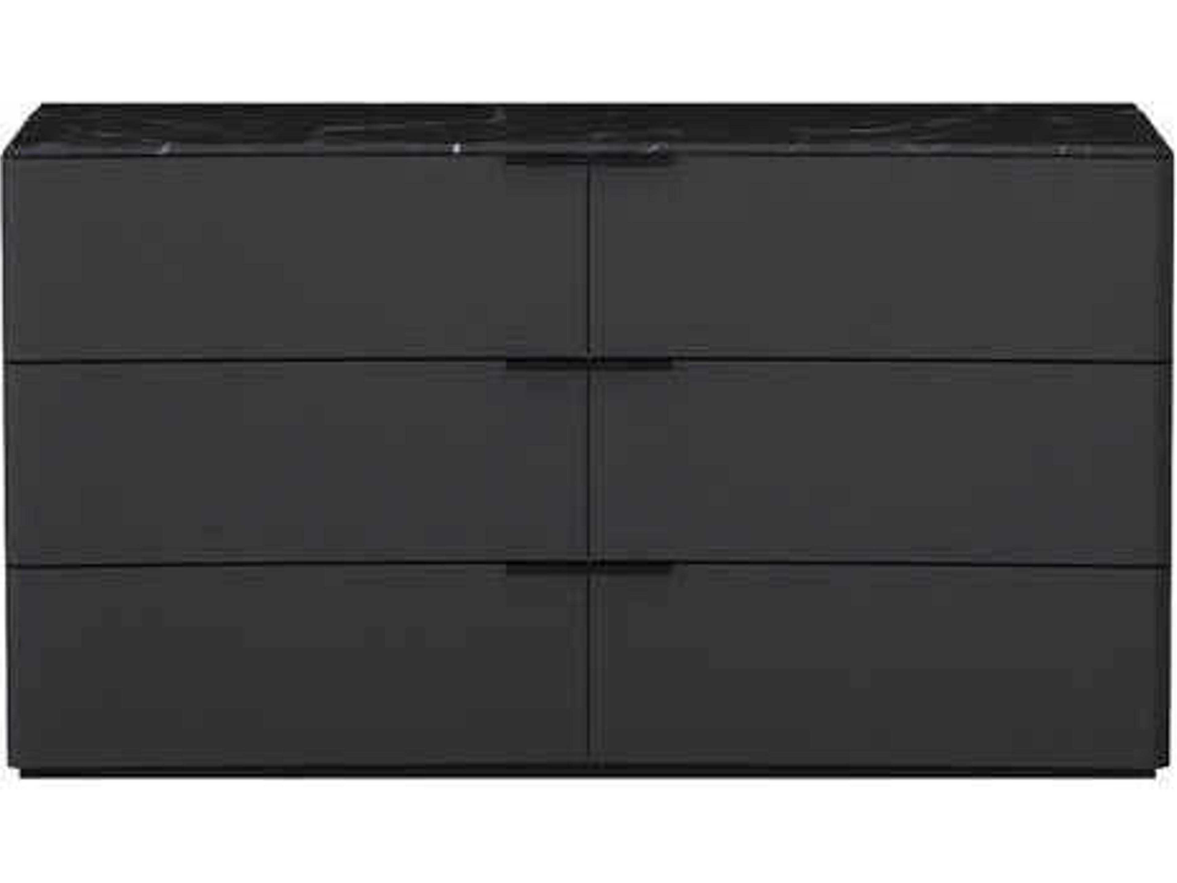 Whiteline Modern Living Massimo 6-Drawers Black Double Dresser