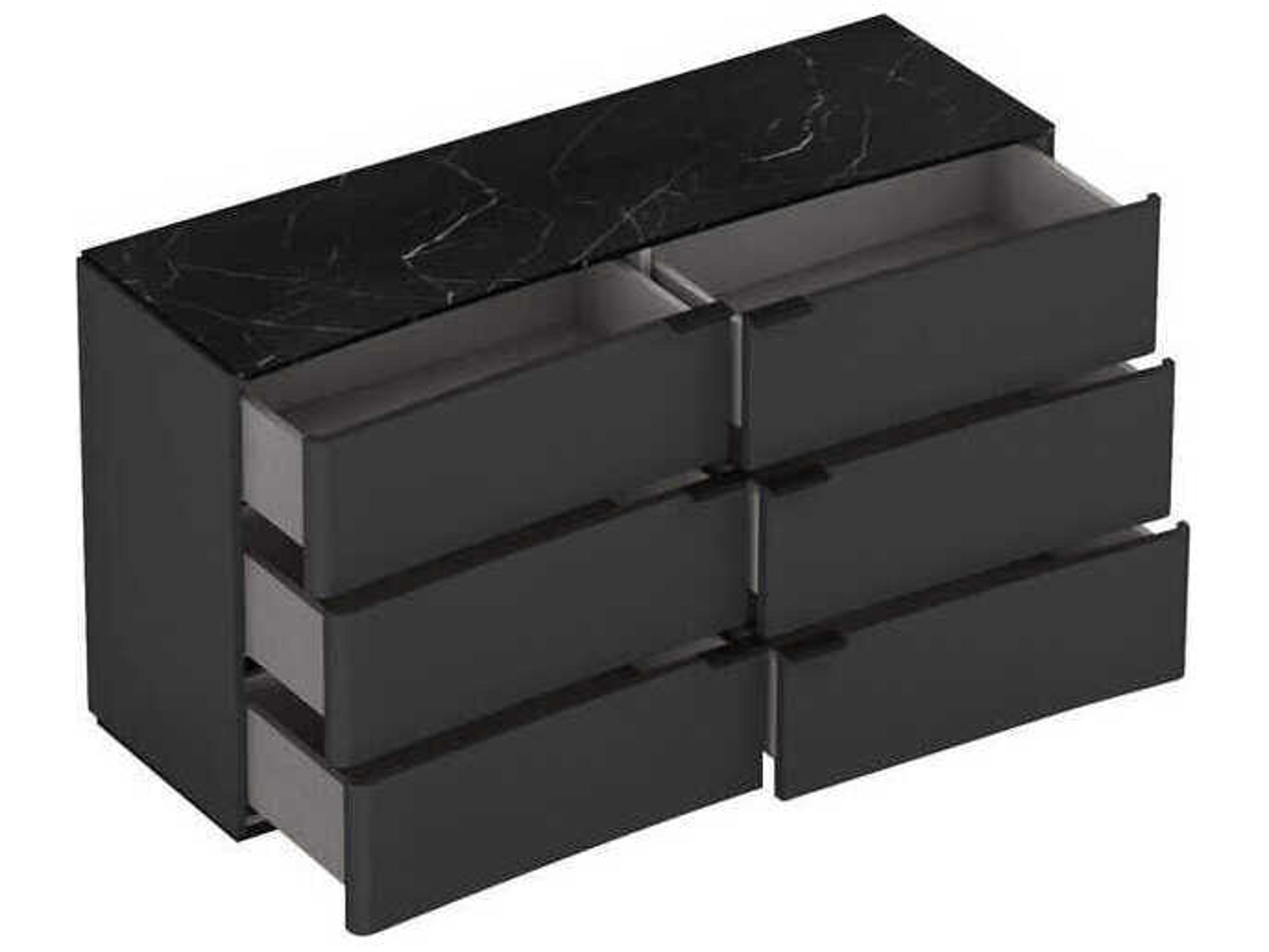 Whiteline Modern Living Massimo 6-Drawers Black Double Dresser