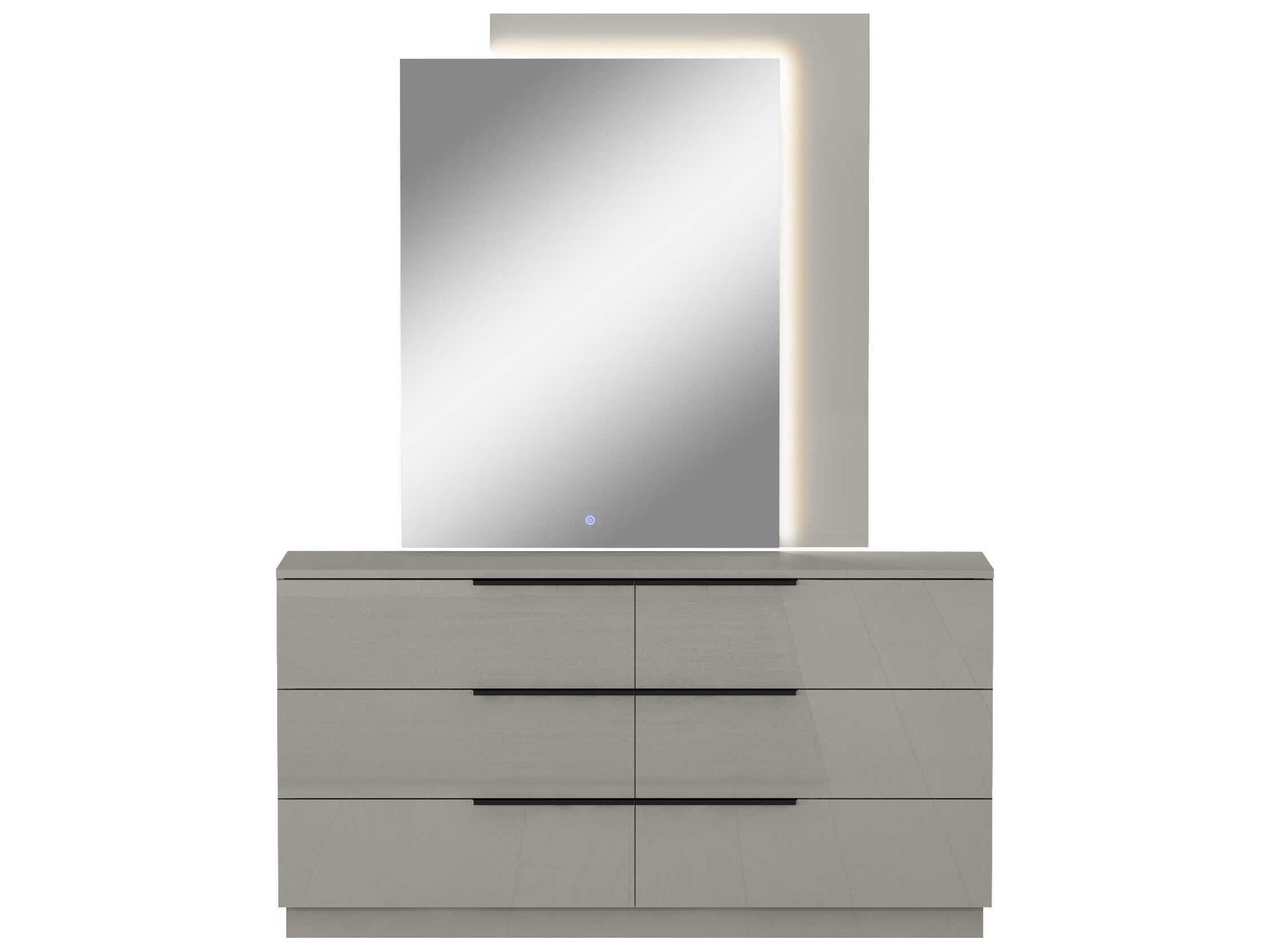 Whiteline Modern Living Damien 6-Drawers Gray Double Dresser