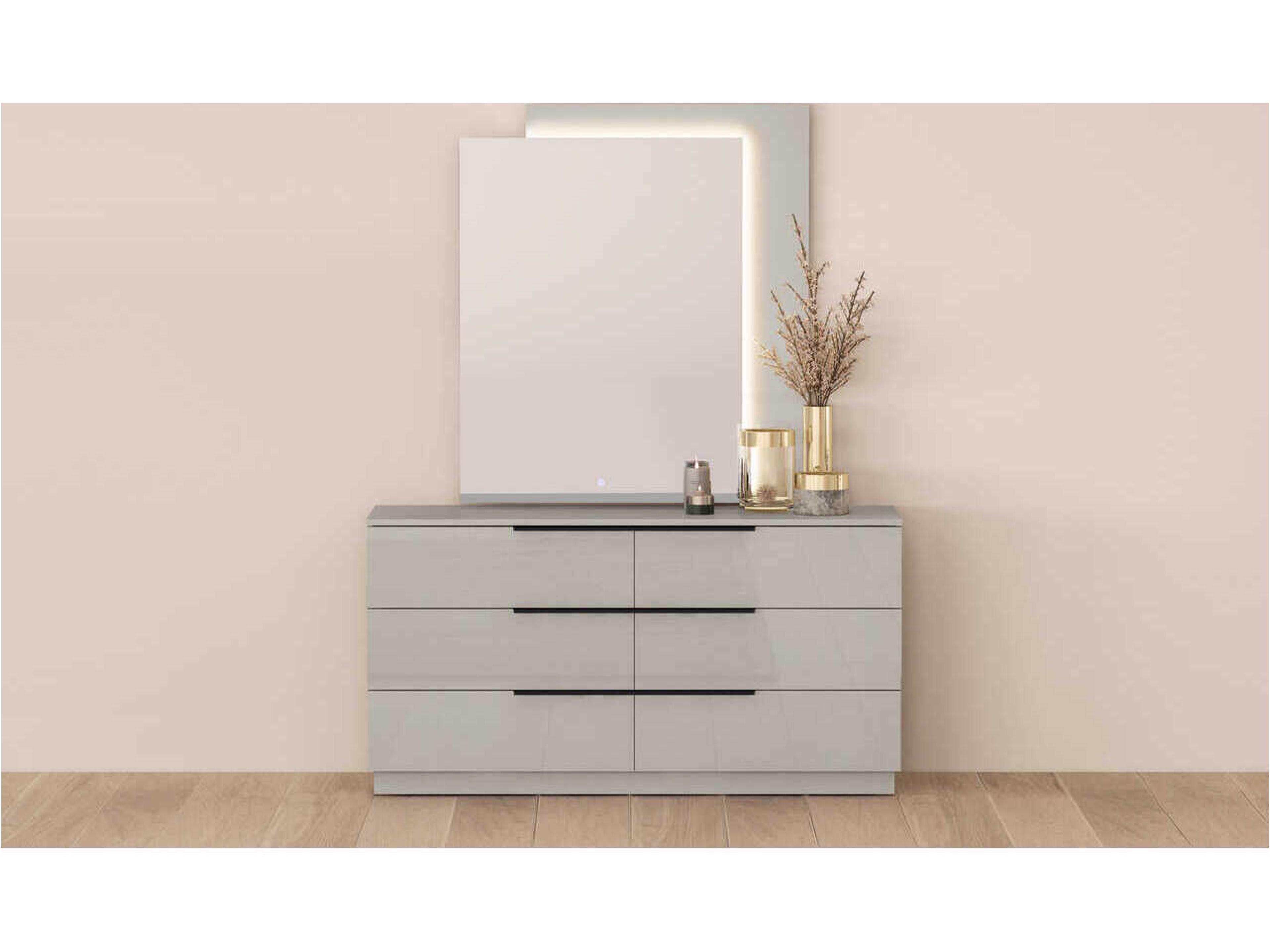 Whiteline Modern Living Damien 6-Drawers Gray Double Dresser