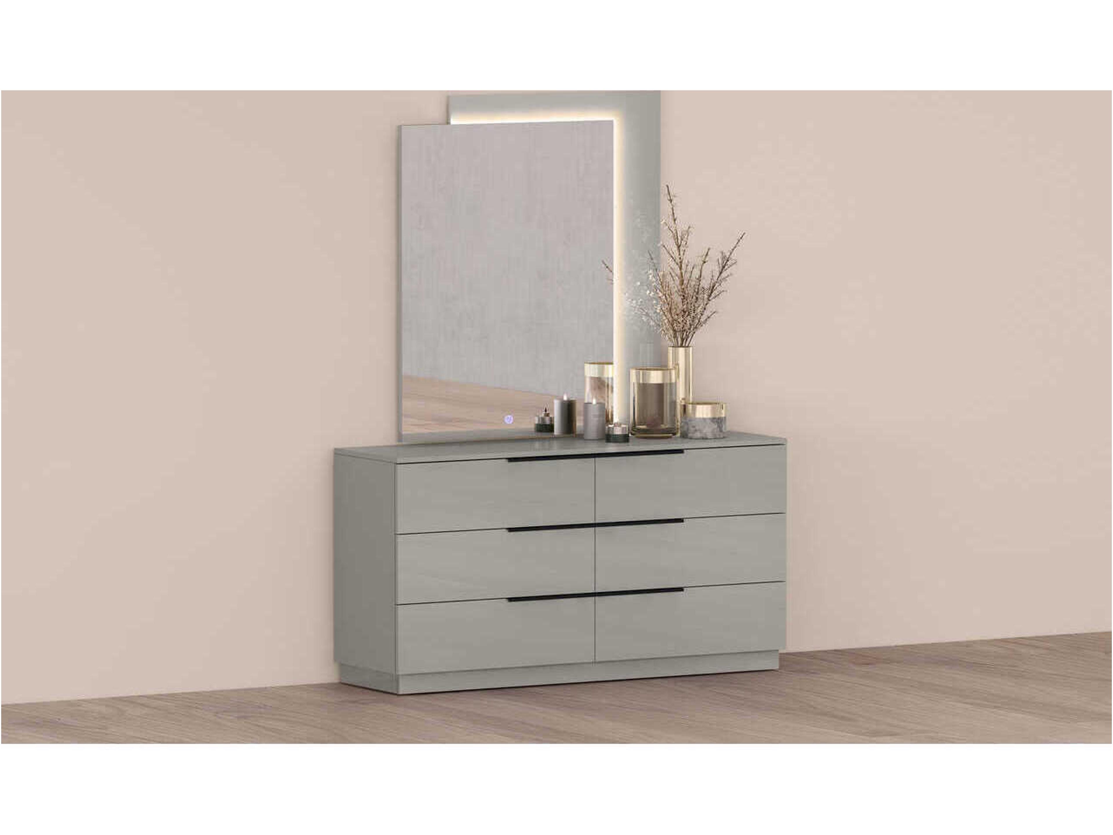 Whiteline Modern Living Damien 6-Drawers Gray Double Dresser