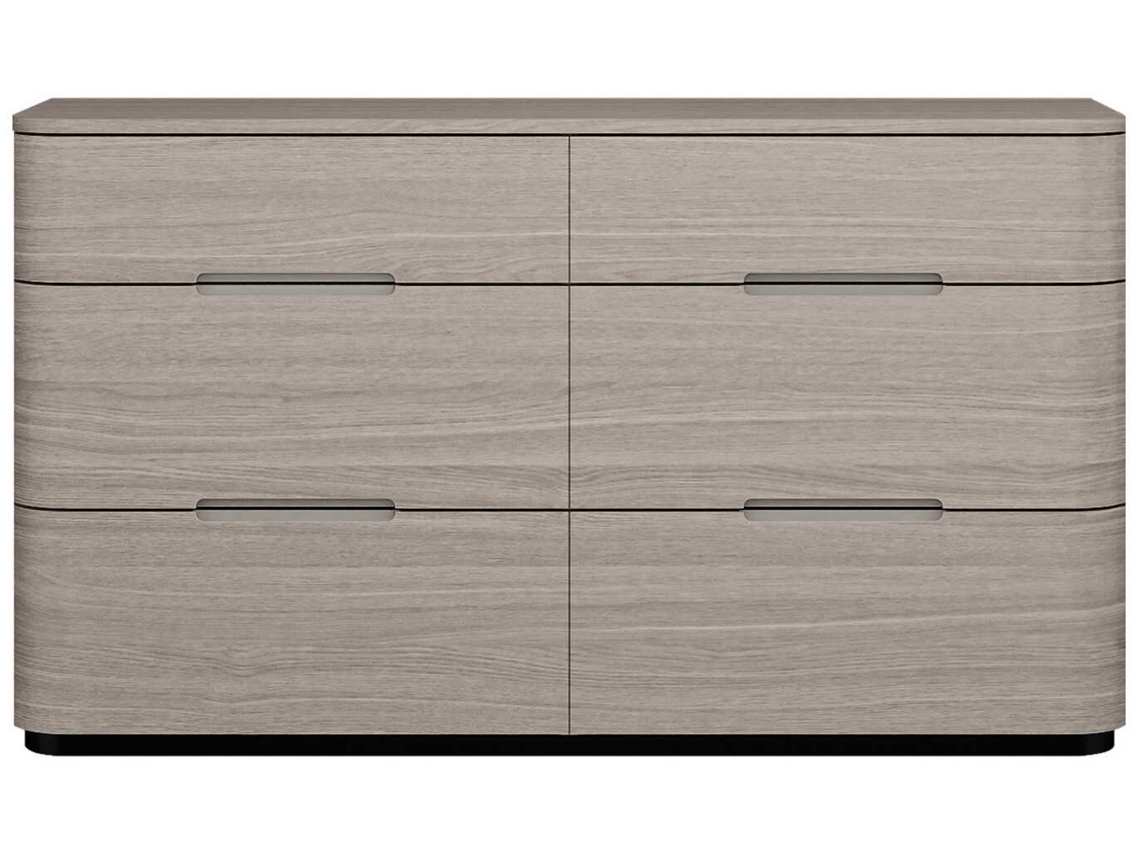 Whiteline Modern Living Vera 6-Drawers Oak Wood Double Dresser