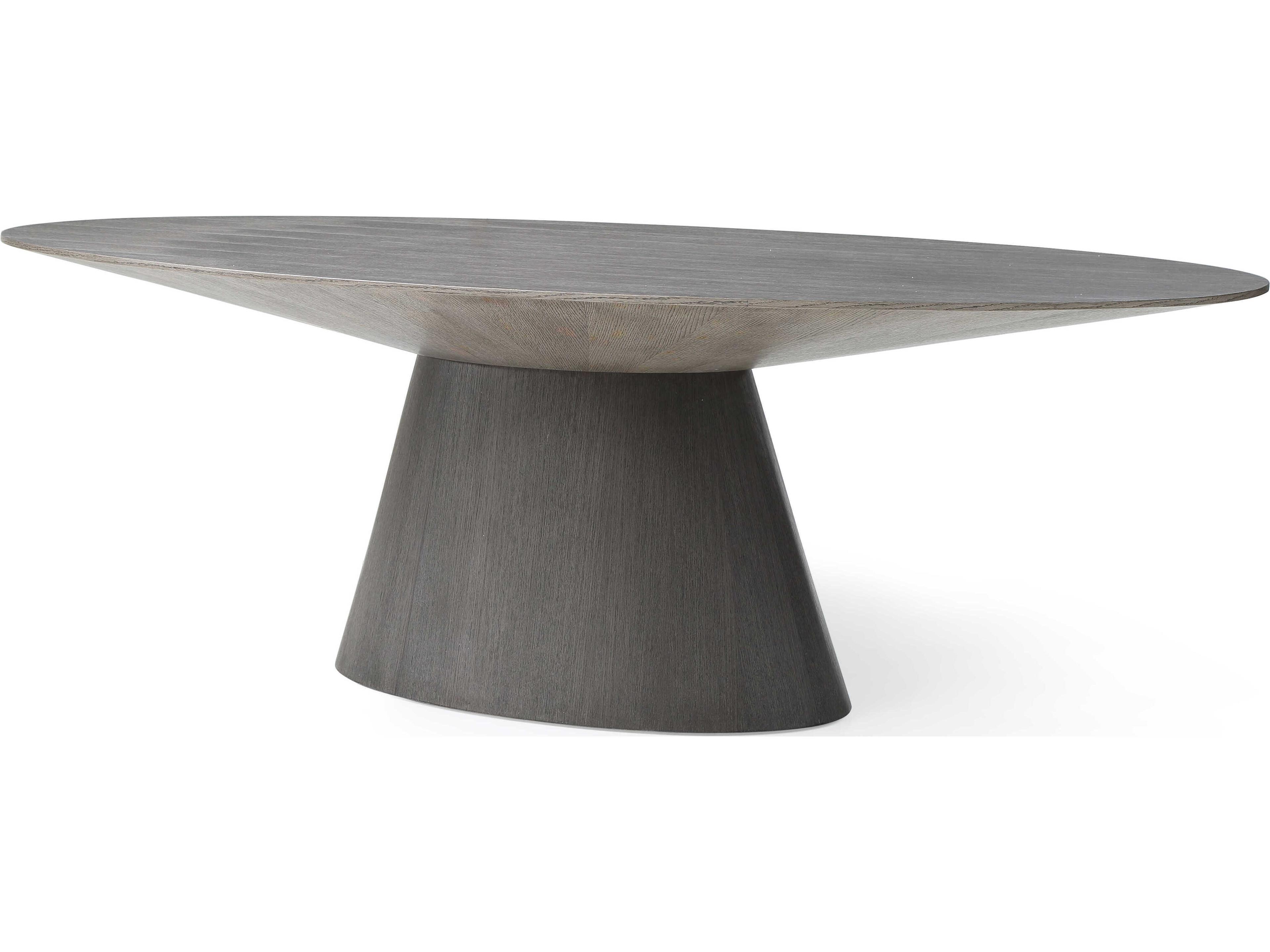 Bruno Oval Wood Grey Dining Table