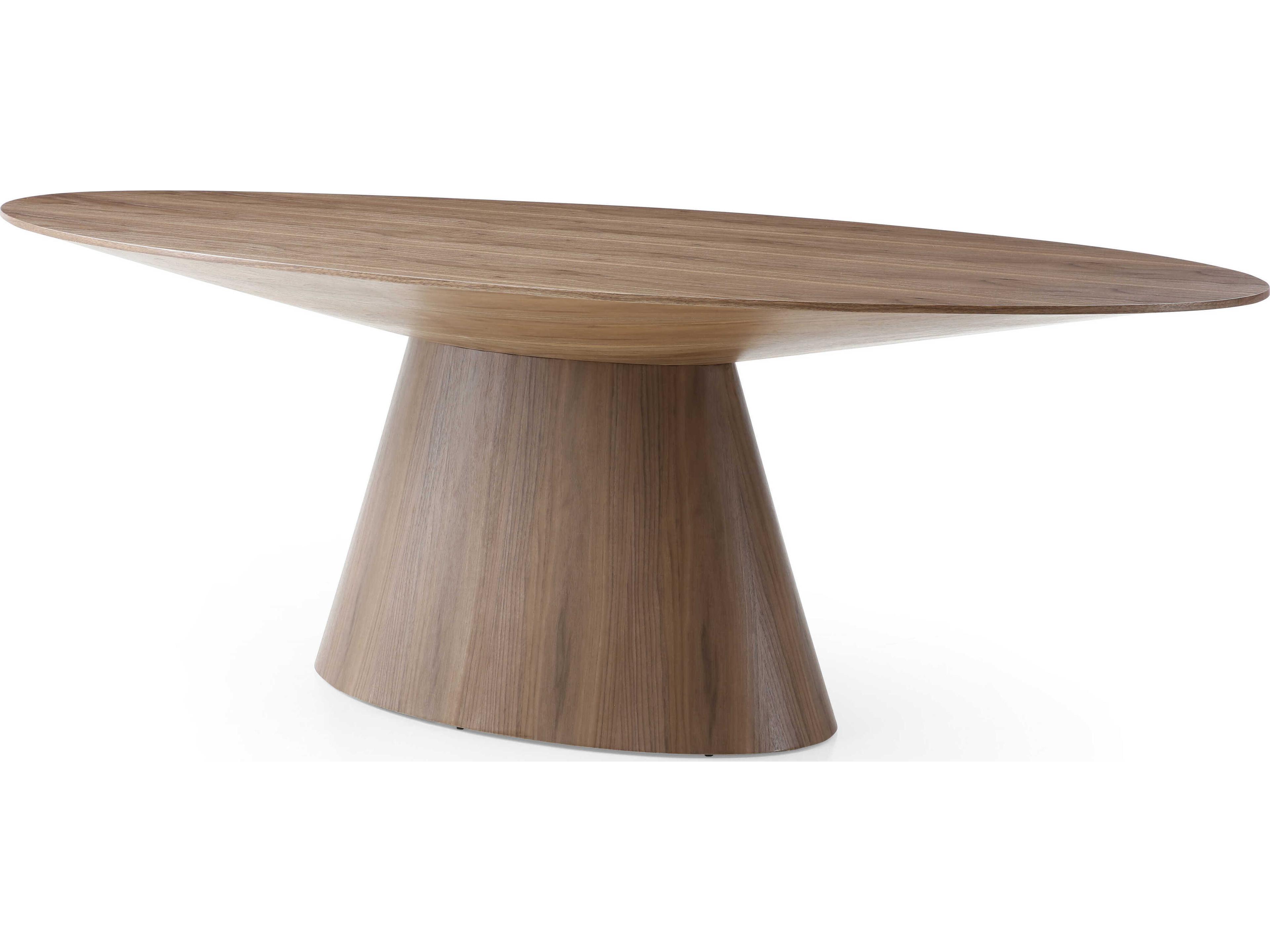 Bruno Oval Wood Brown Dining Table