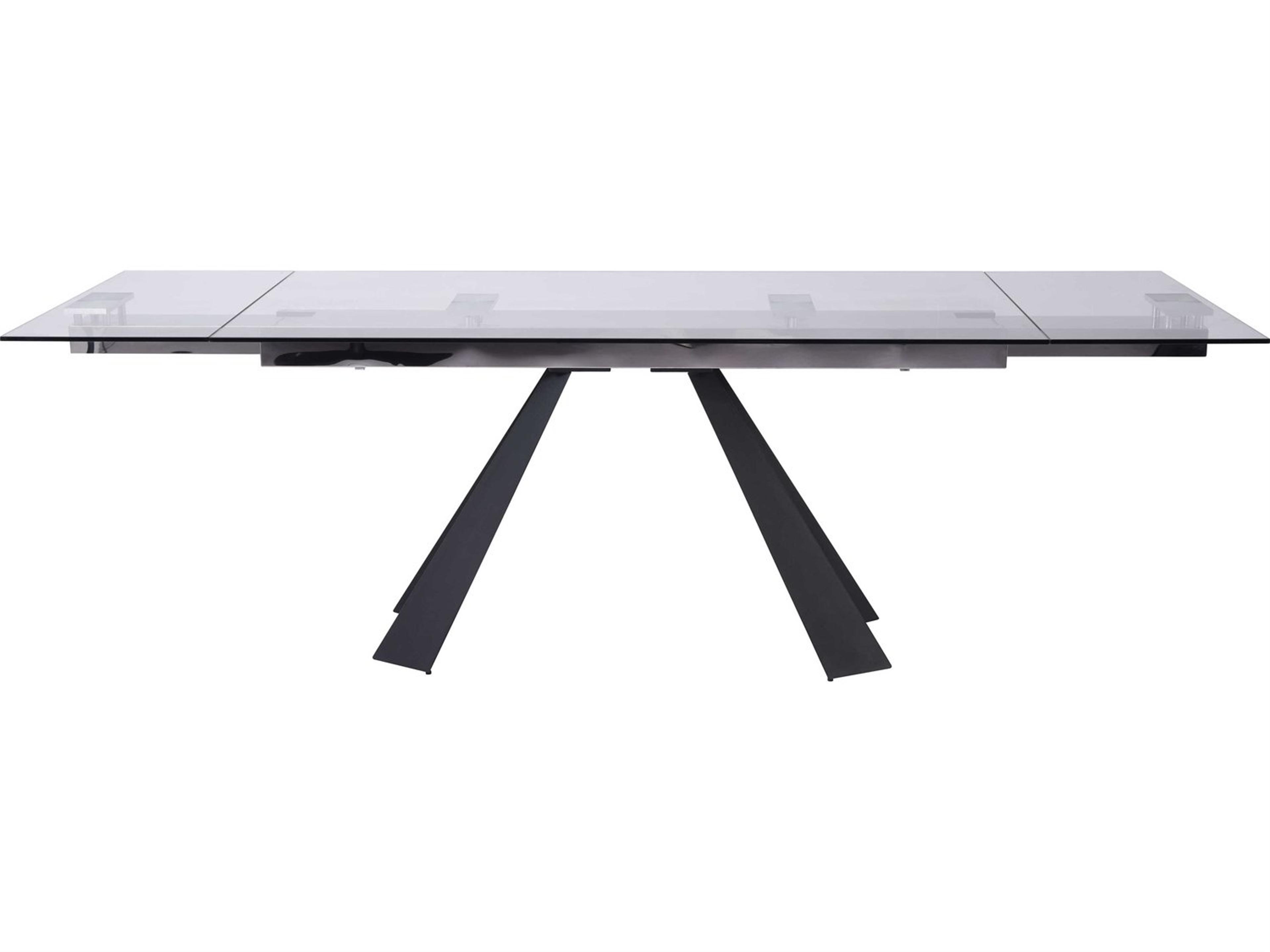 Chicago Rectangular Glass Black Dining Table