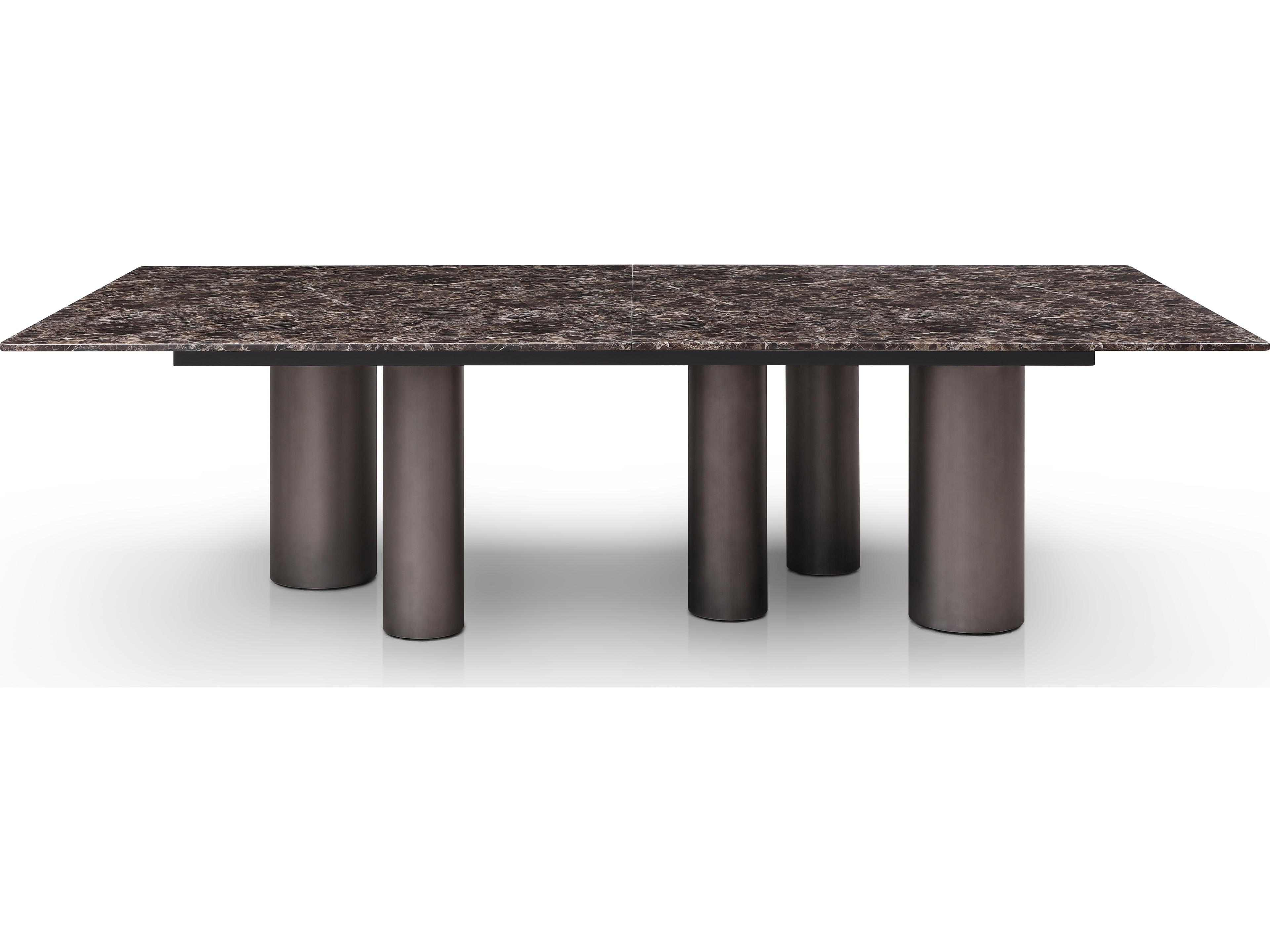 Envie Rectangular Marble Brown Dining Table